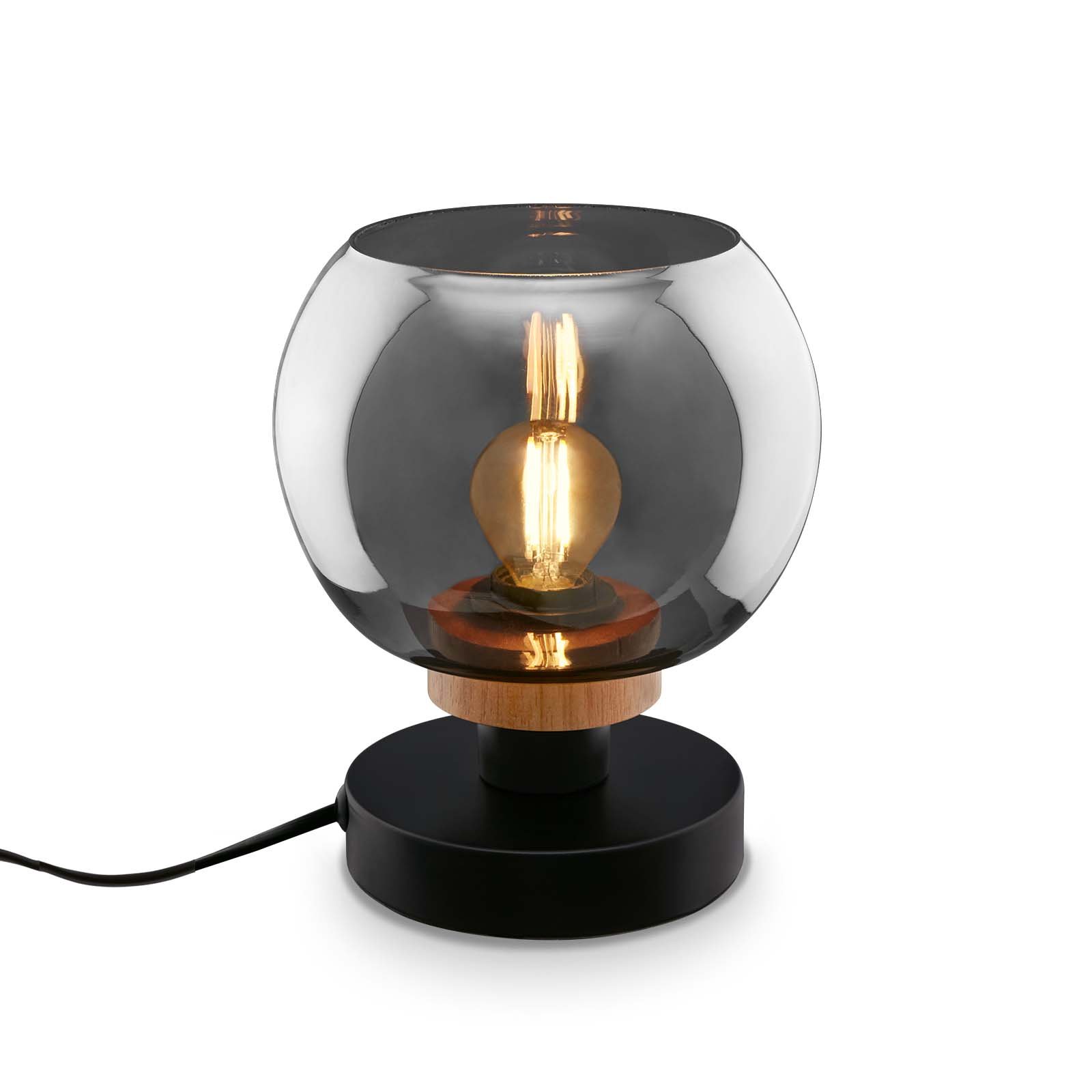 BRI 7487015 Stolní lampa, 19 cm, 1x E14, max. 10W, kouřová černá - BRILONER