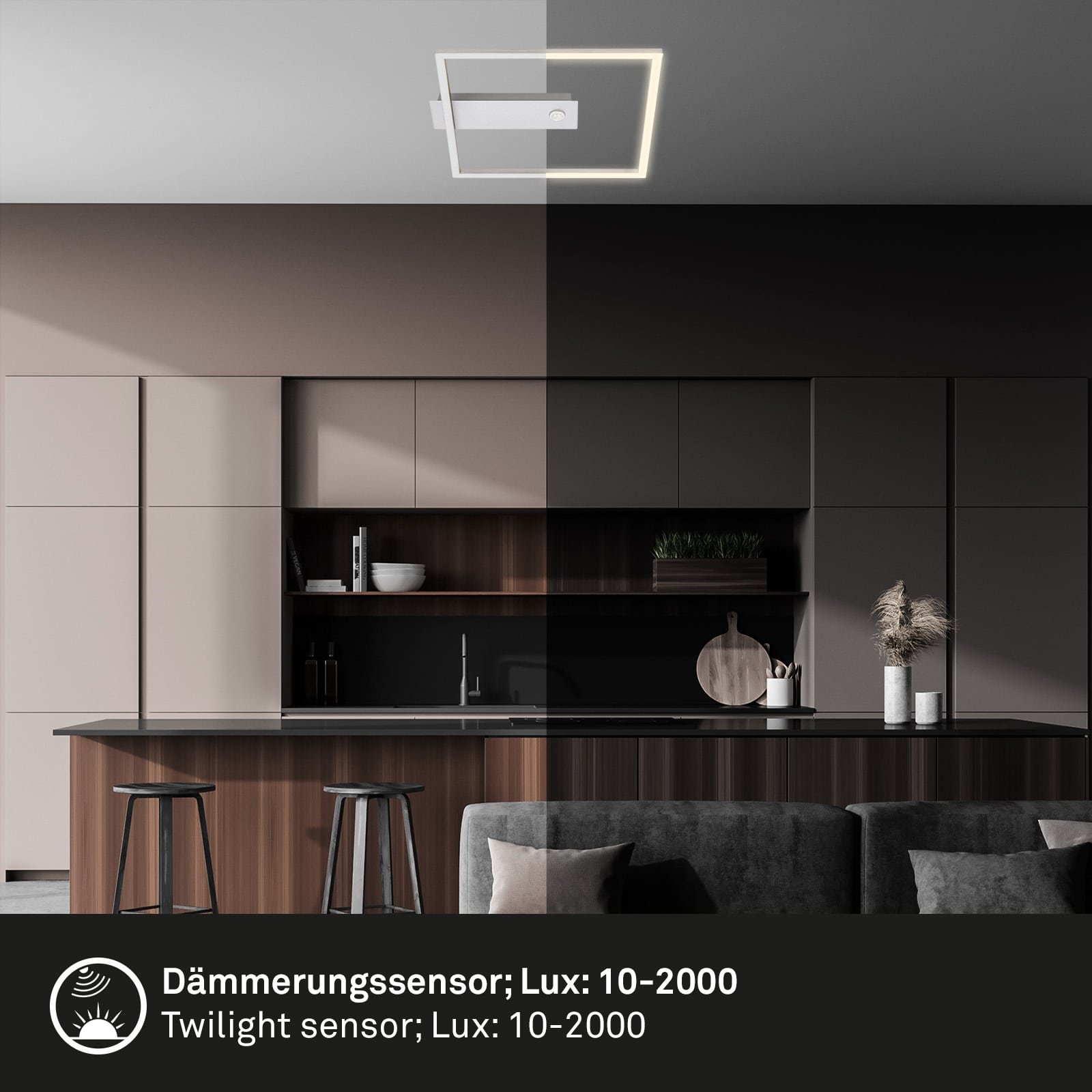 BRILO 3770019 LED stropní svítidlo s čidlem, 32 cm, 14W, 400lm, hliník - BRILONER (obrázek 4)