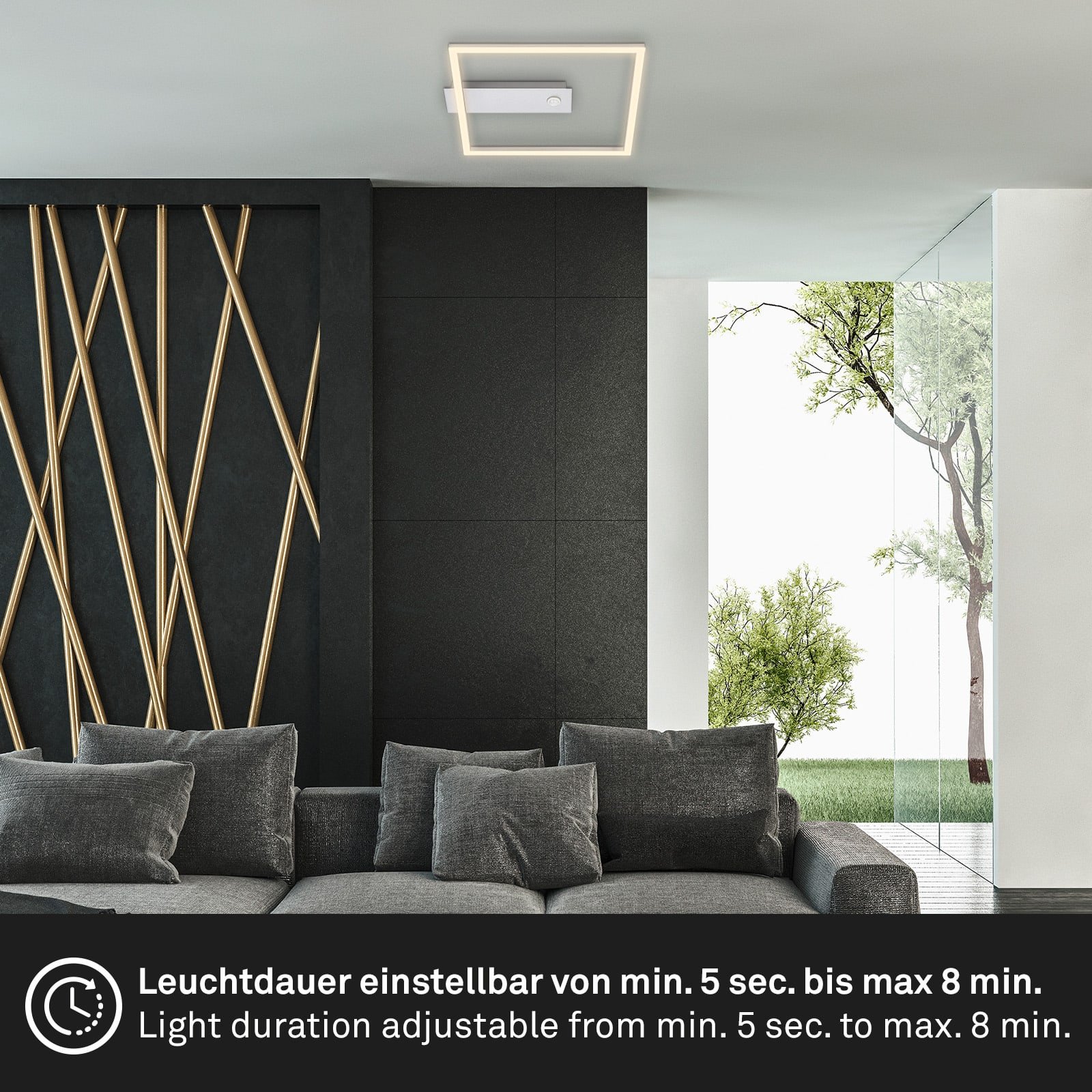 BRILO 3770019 LED stropní svítidlo s čidlem, 32 cm, 14W, 400lm, hliník - BRILONER (obrázek 5)
