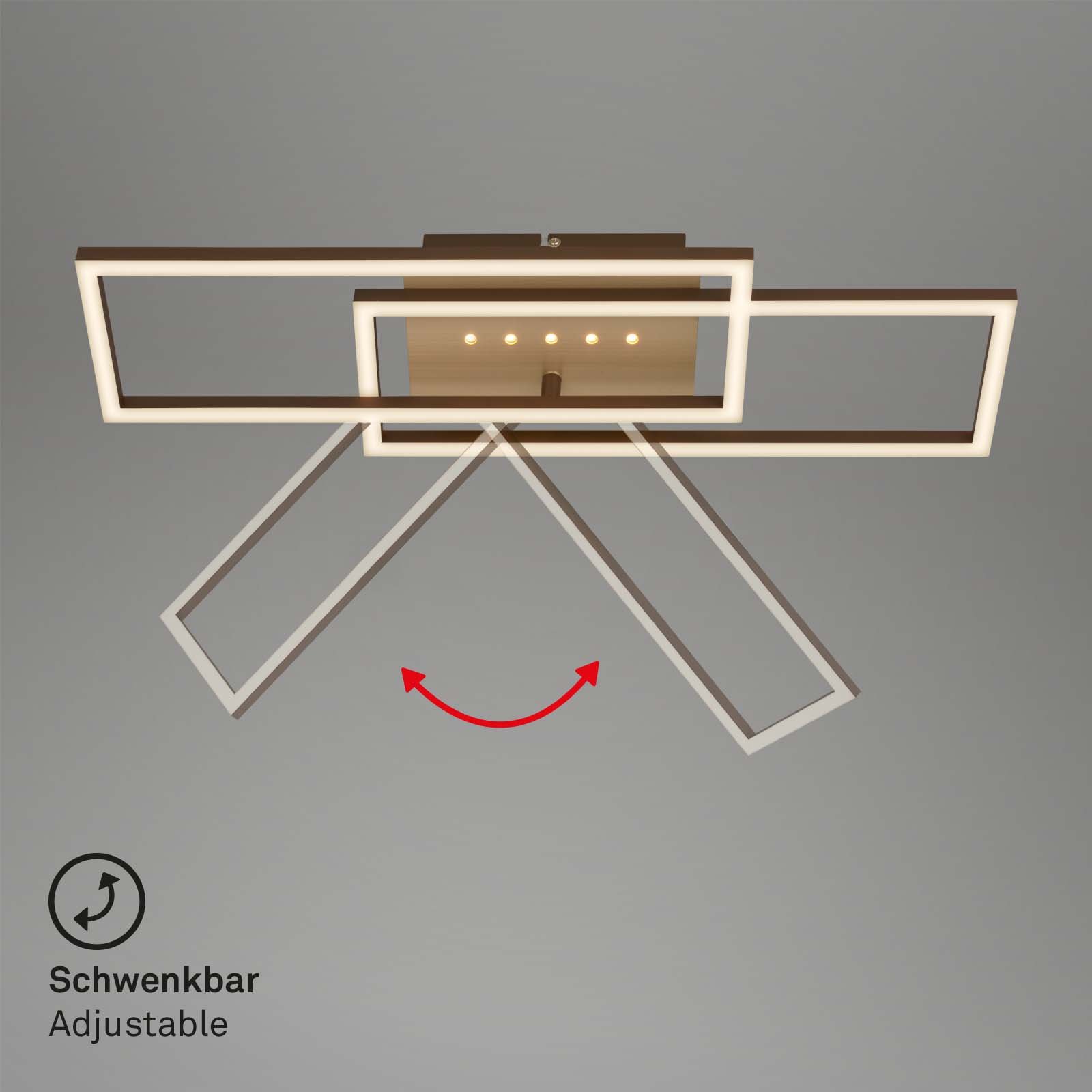 BRILO 3774017 LED stropní svítidlo, 56 cm, paměť, 30W, 2850lm, hnědo-zlatá - BRILO (obrázek 3)
