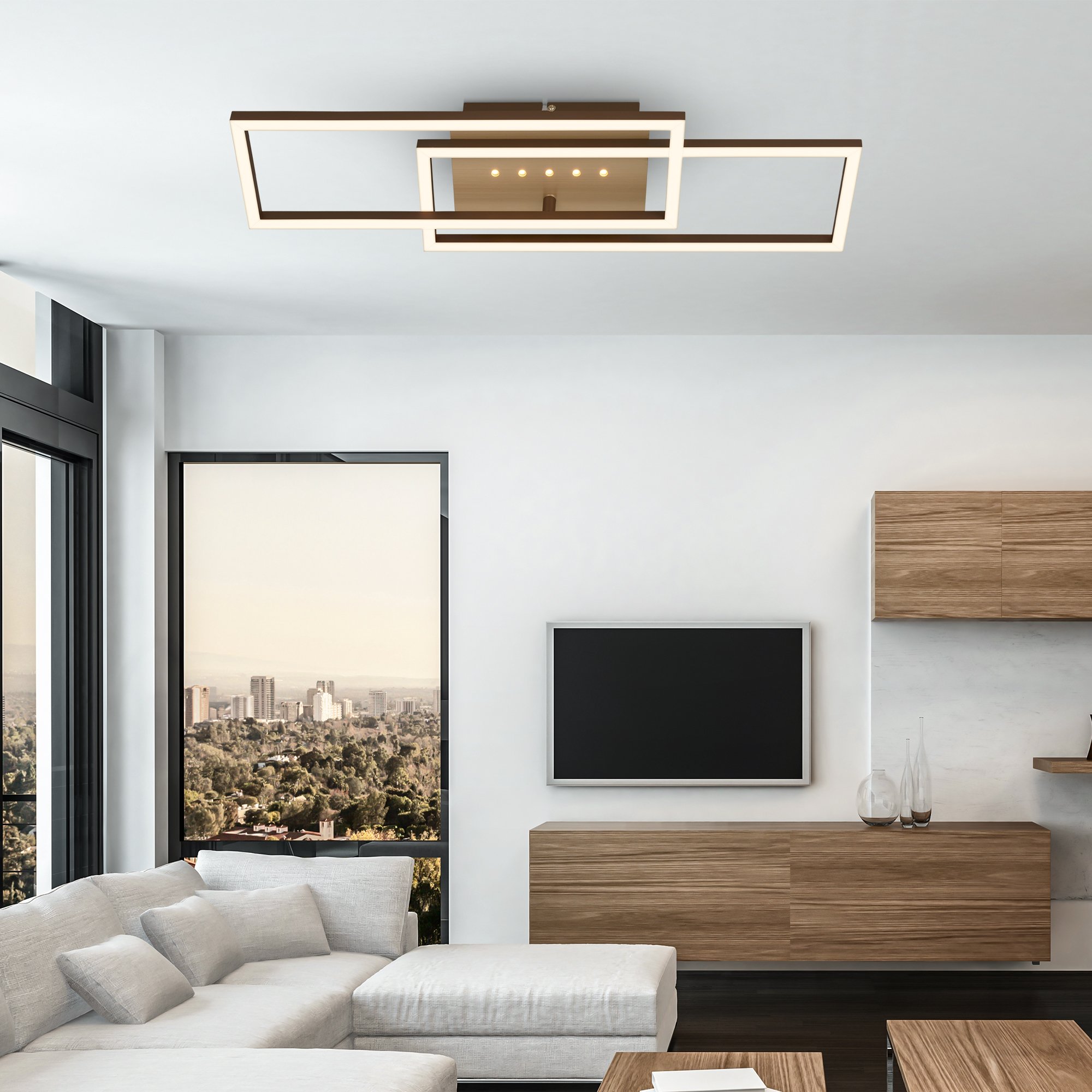 BRILO 3774017 LED stropní svítidlo, 56 cm, paměť, 30W, 2850lm, hnědo-zlatá - BRILO (obrázek 5)