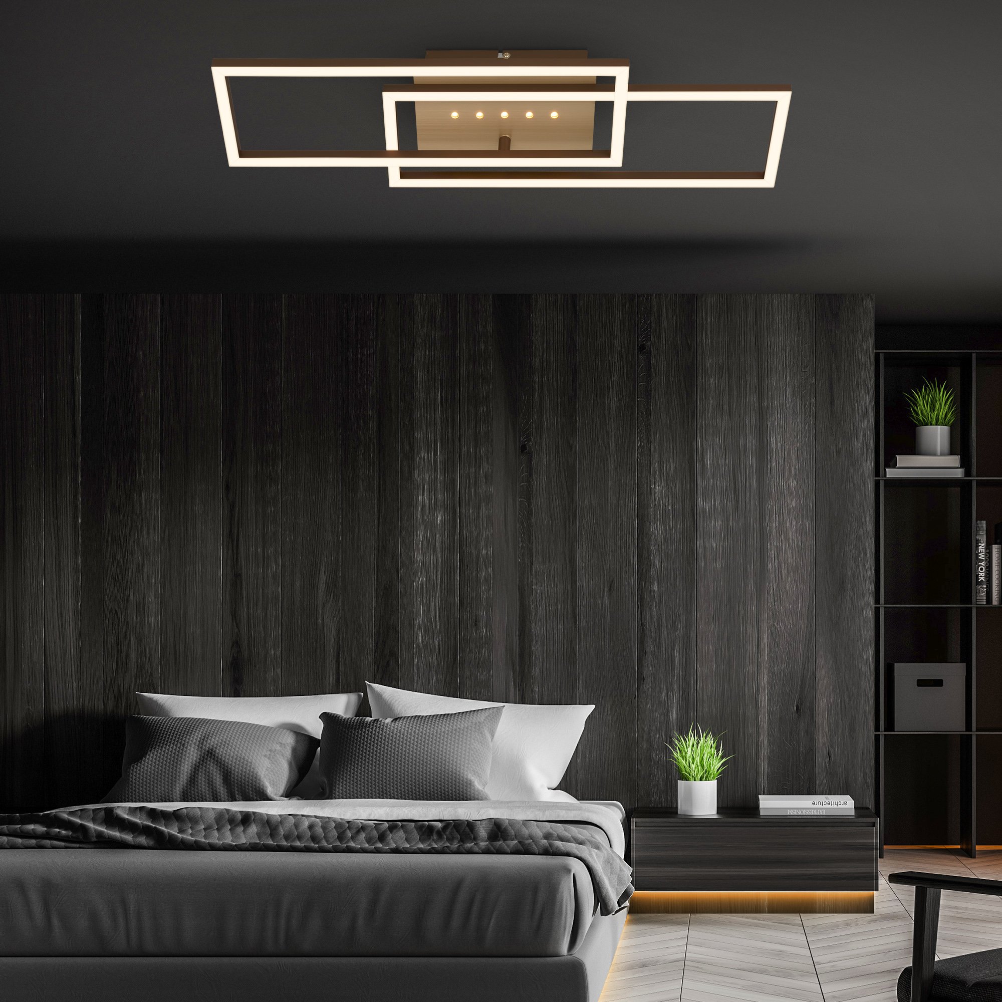 BRILO 3774017 LED stropní svítidlo, 56 cm, paměť, 30W, 2850lm, hnědo-zlatá - BRILO (obrázek 6)
