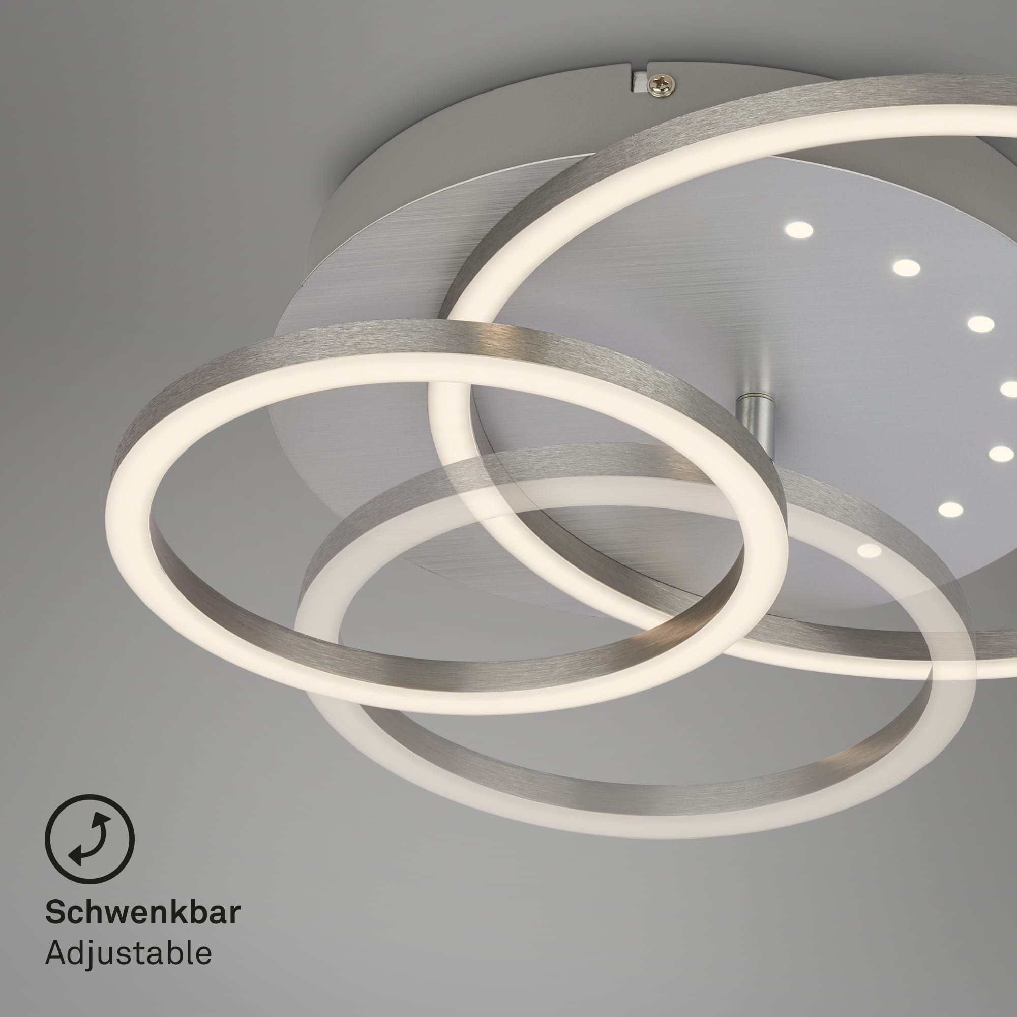BRILO 3773019 LED stropní svítidlo, 40 cm, paměť, 26W, 2550lm, hliník - BRILO (obrázek 3)