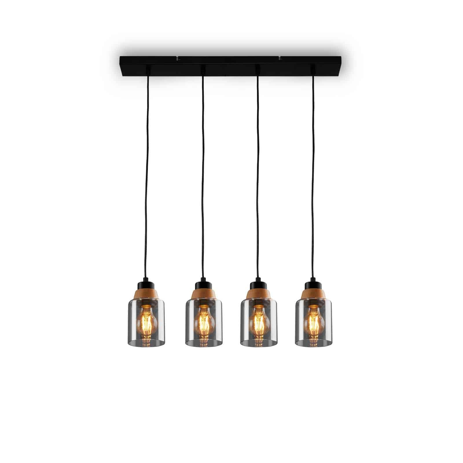 BRI 4486045 Závěsné svítidlo, 120 cm, 4x E27, max. 10W, kouřová - BRILONER