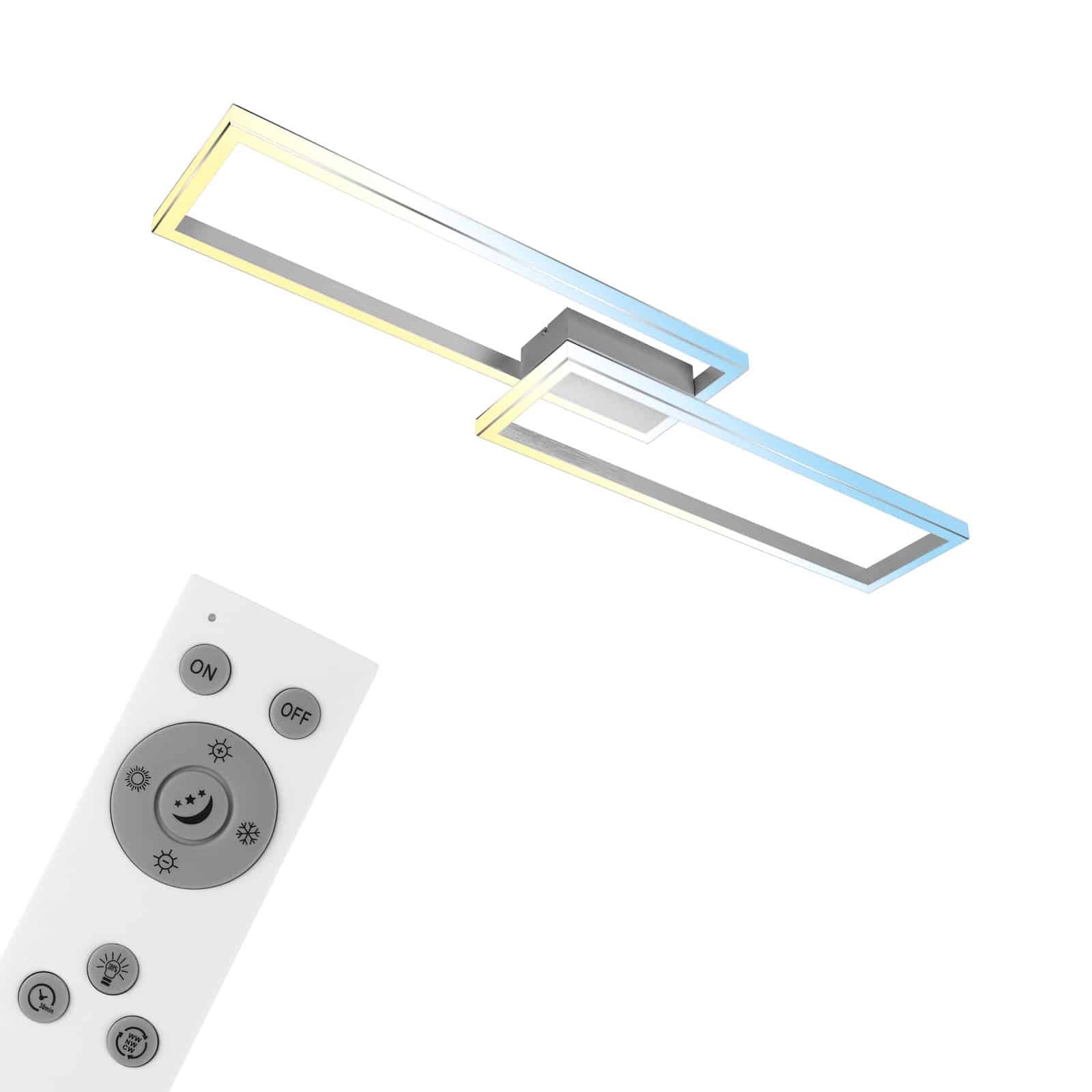 BRILO 3761019 CCT stropní svítidlo, 119,5 cm, 45W, 400lm, hliník-chrom - BRILONER
