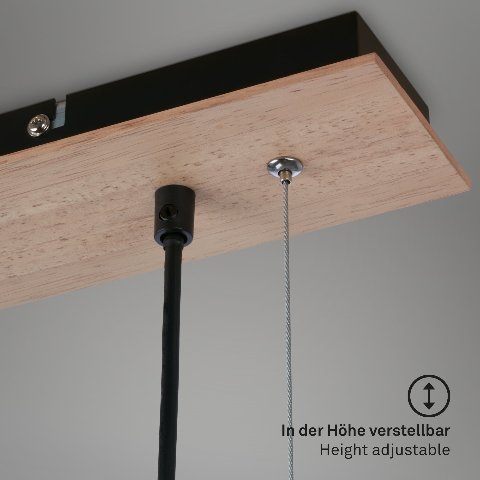 BRI 4143054 Závěsné svítidlo, 120 cm, 5x E14, max. 10W, kouřová/dřevo - BRILONER (obrázek 4)
