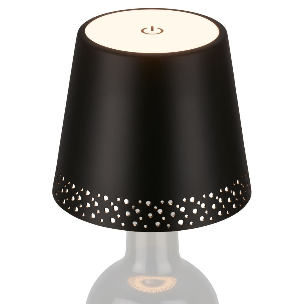 BRILO 7485015 LED nabíjecí stolní lampa, 11 cm, USB-C, 2,6W, 280lm, černá - BRILONER