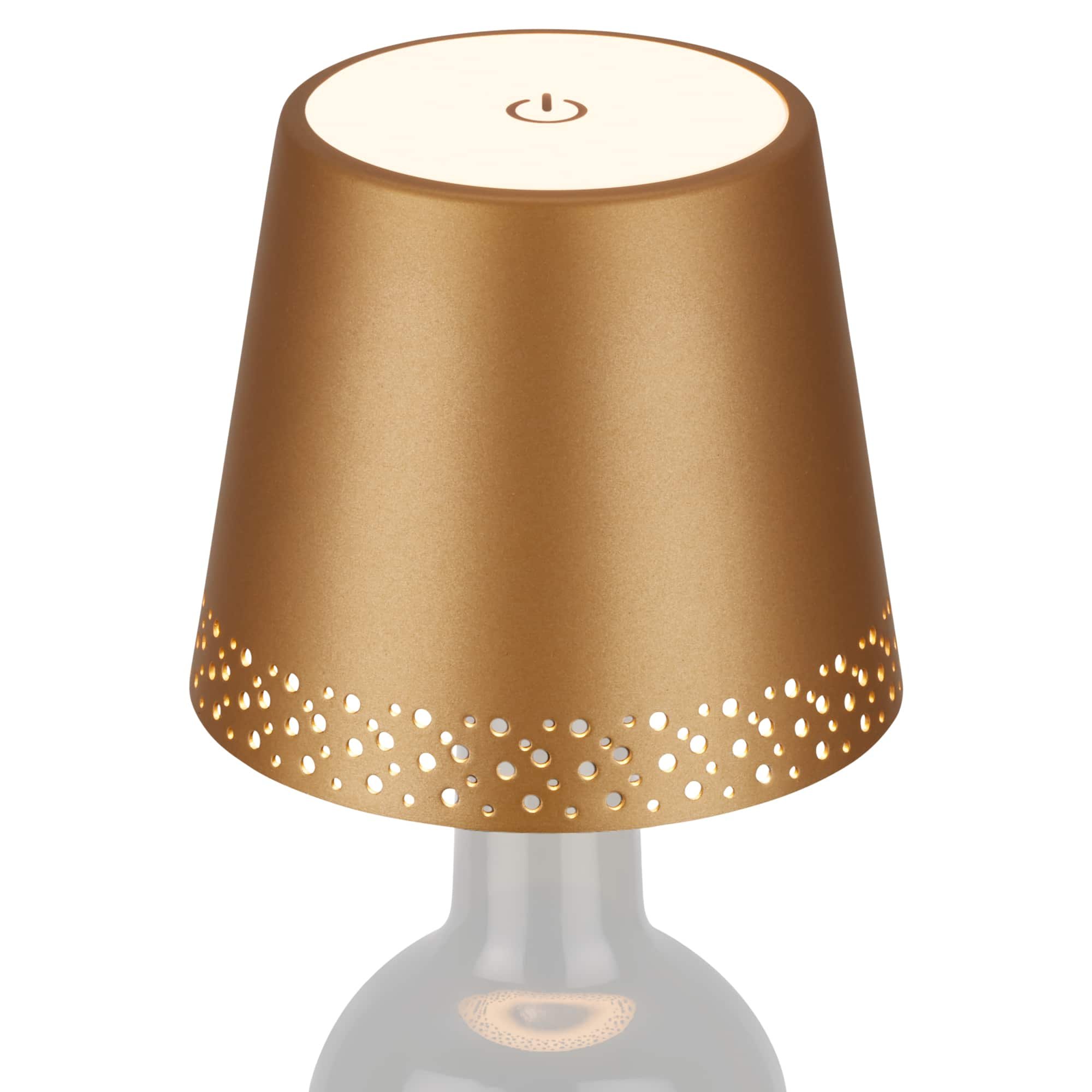 BRILO 7485017 LED nabíjecí stolní lampa, 11 cm, USB-C, 280lm, zlatá - BRILONER