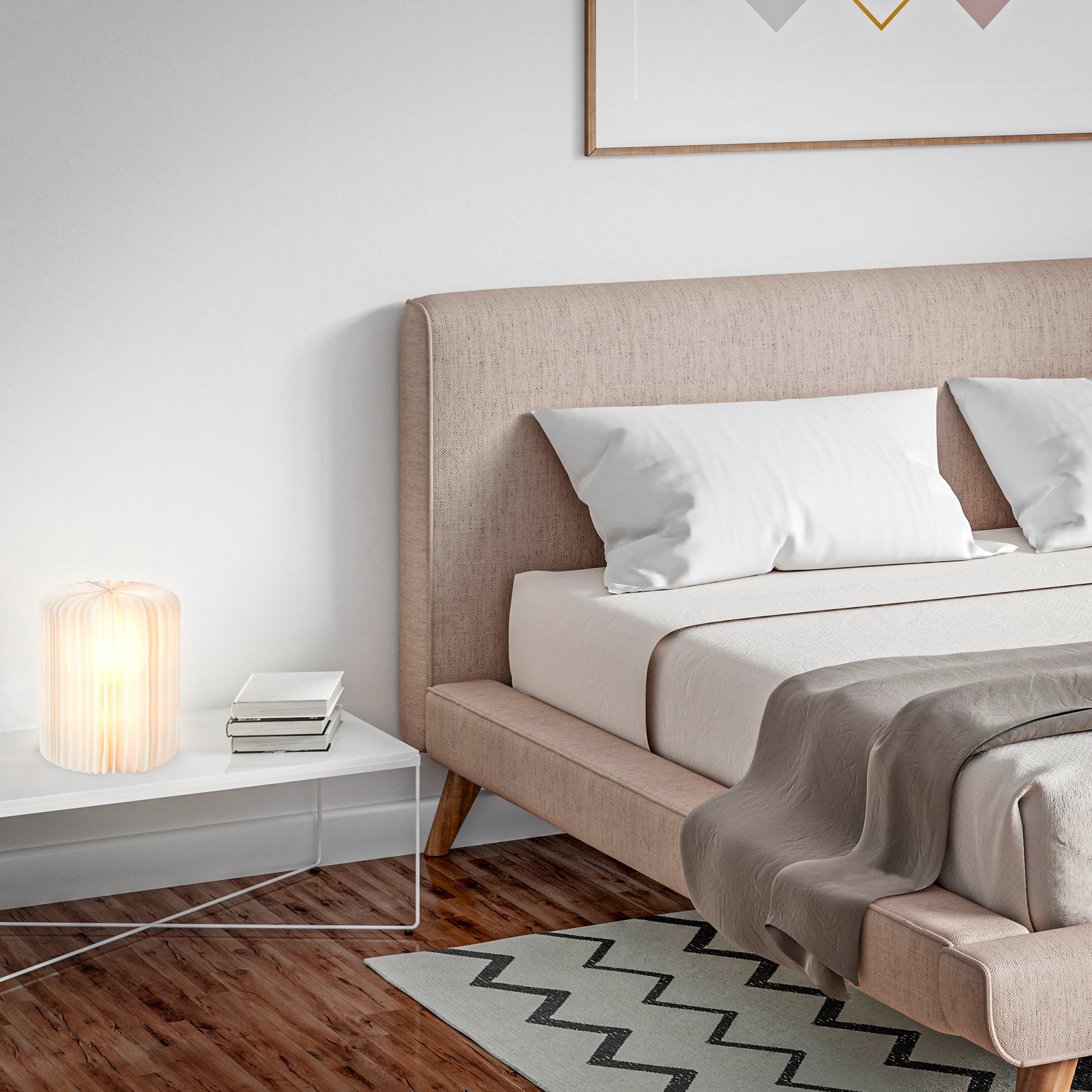 BRILO 7495016 Stolní lampa papír 25 cm 1x E14 max. 6 W bílé - BRILONER (obrázek 5)