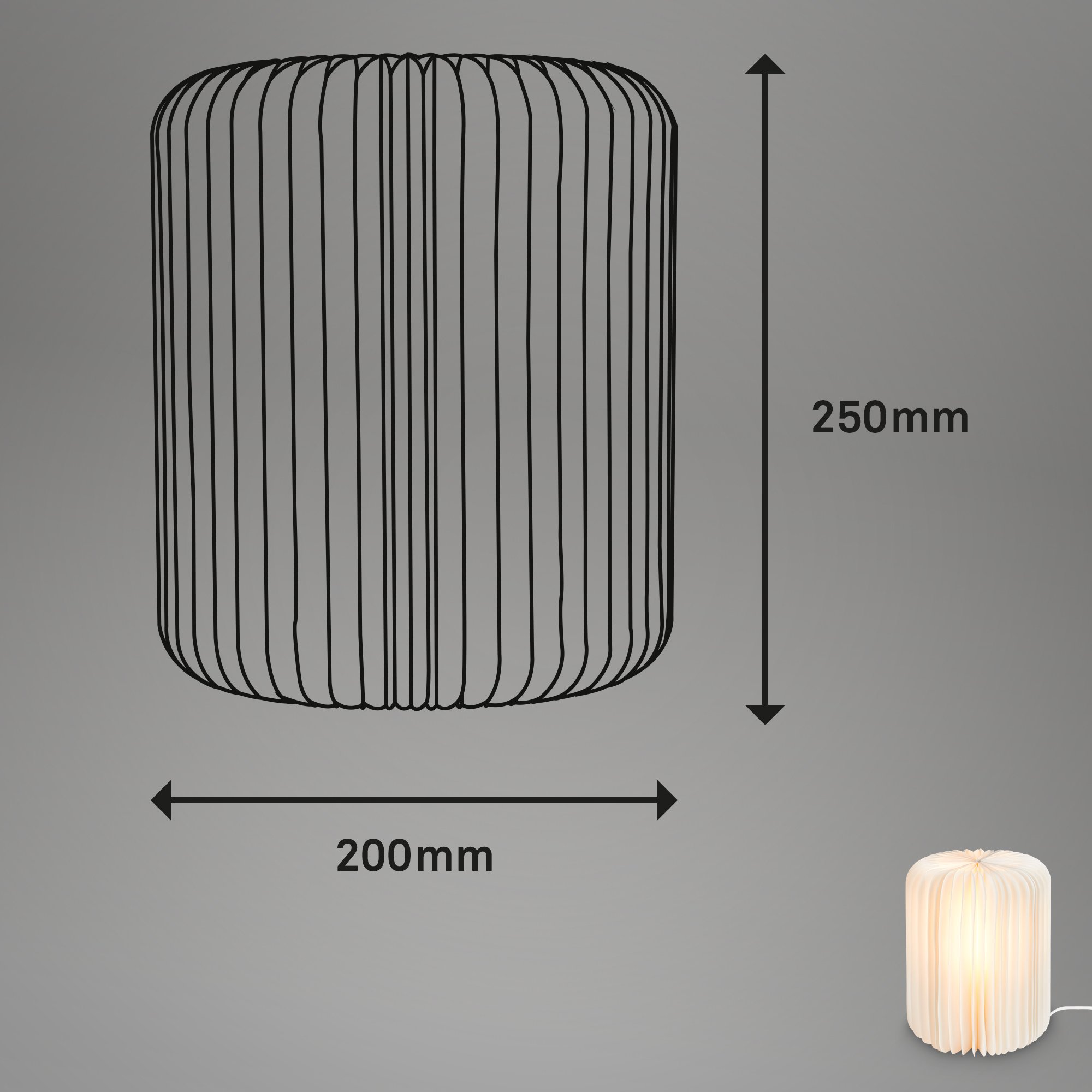 BRILO 7495016 Stolní lampa papír 25 cm 1x E14 max. 6 W bílé - BRILONER (obrázek 8)