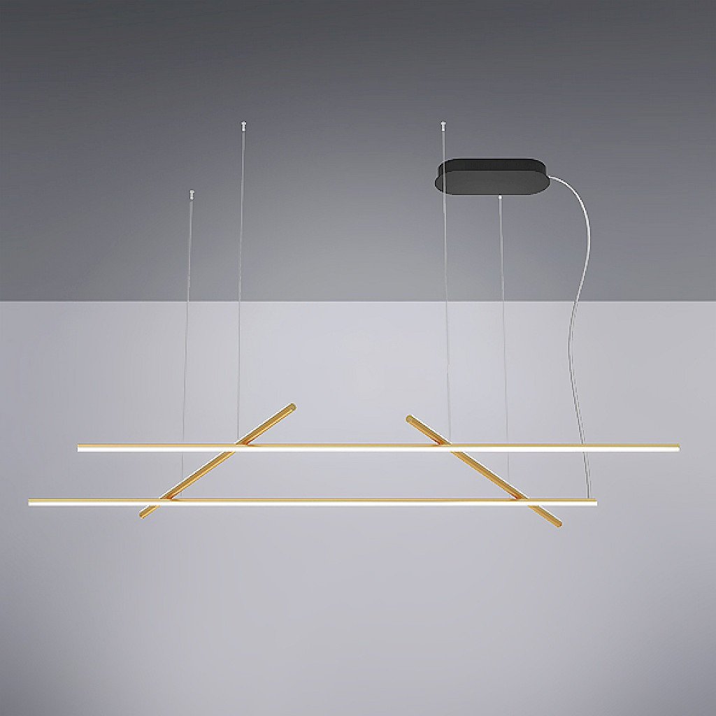 TI 1015MDMBVE2B C01BR5 C05CN Závěsné svítidlo Overlap Decò DALI/PUSH bronz / černý kabel UP 40W 3100lm / DOWN 70W 5400lm 3000K - Team Italia