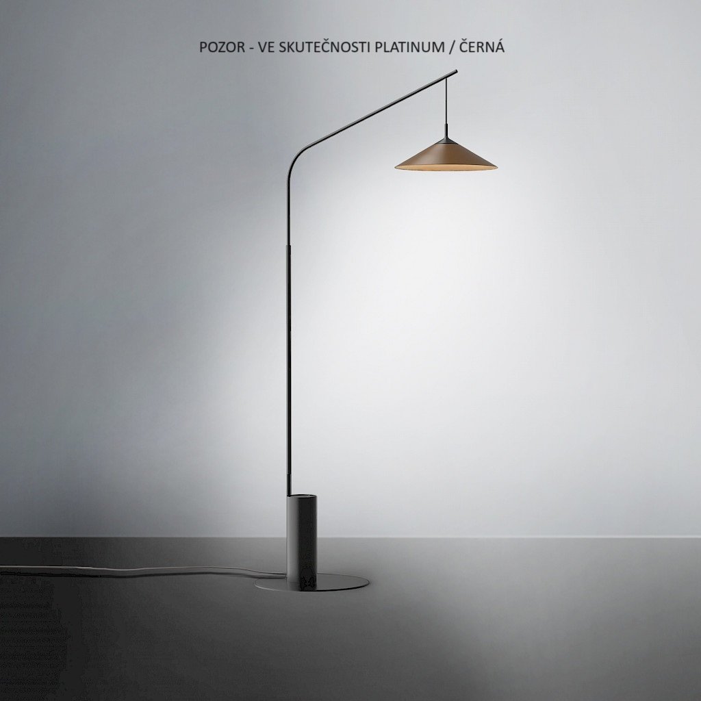 Levně TI 5071CDPPNE2A Stojací lampa LAMBDA DimPush 195cm 2700K platinum / černá - Team Italia