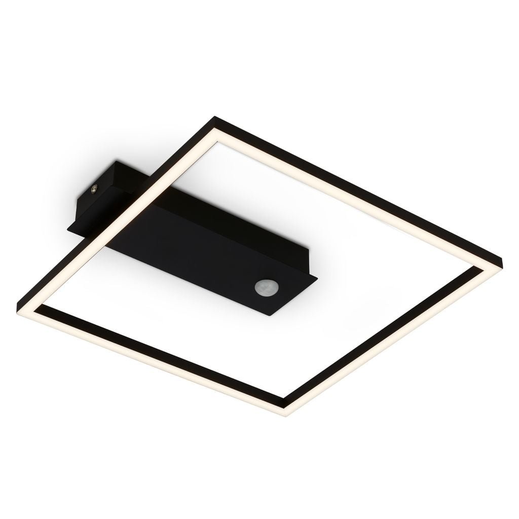BRILO 3770015 LED stropní svítidlo se senzorem a časovačem 32cm 14W 1400lm černá - BRILONER