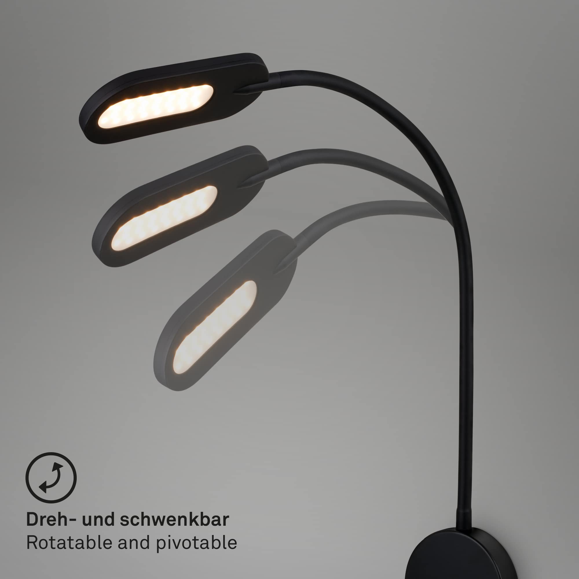 BRI 2177015 Nástěnné svítidlo, 52 cm, 6W, 650lm, černá - BRILONER (obrázek 5)