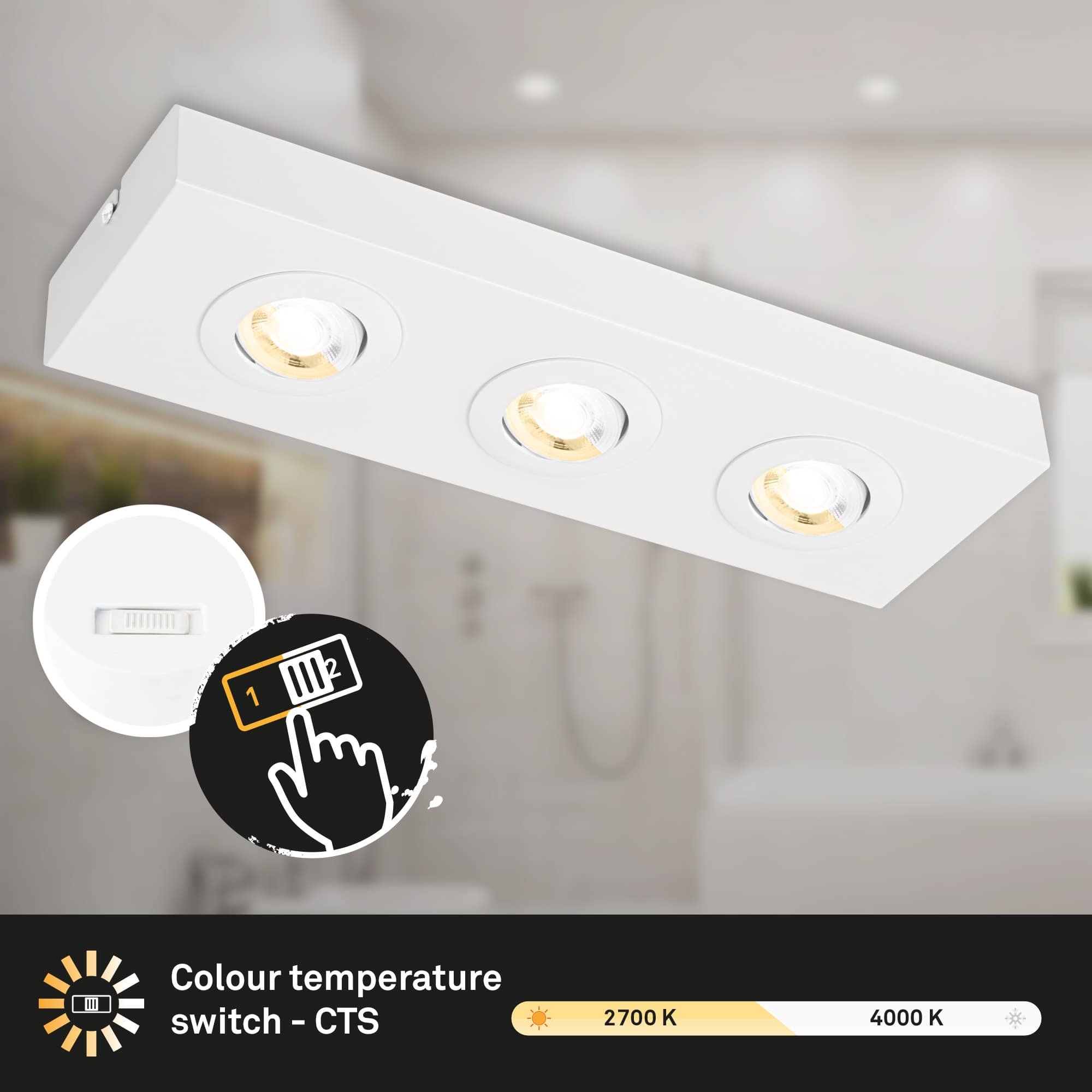 BRI 3996036 CTS LED stropní svítidlo, 38,5 cm, 4W, 460lm, bílé - BRILONER (obrázek 3)