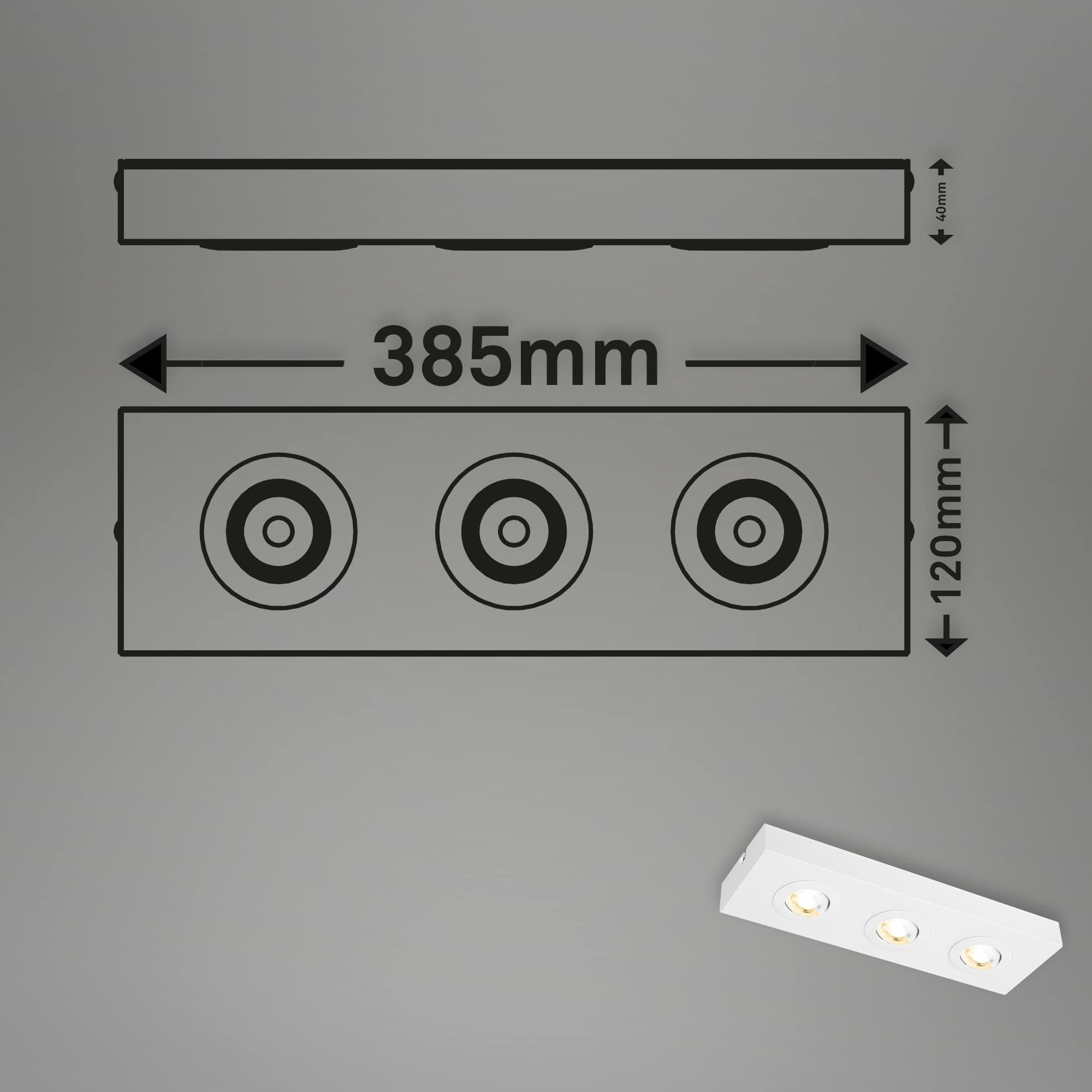BRI 3996036 CTS LED stropní svítidlo, 38,5 cm, 4W, 460lm, bílé - BRILONER (obrázek 8)