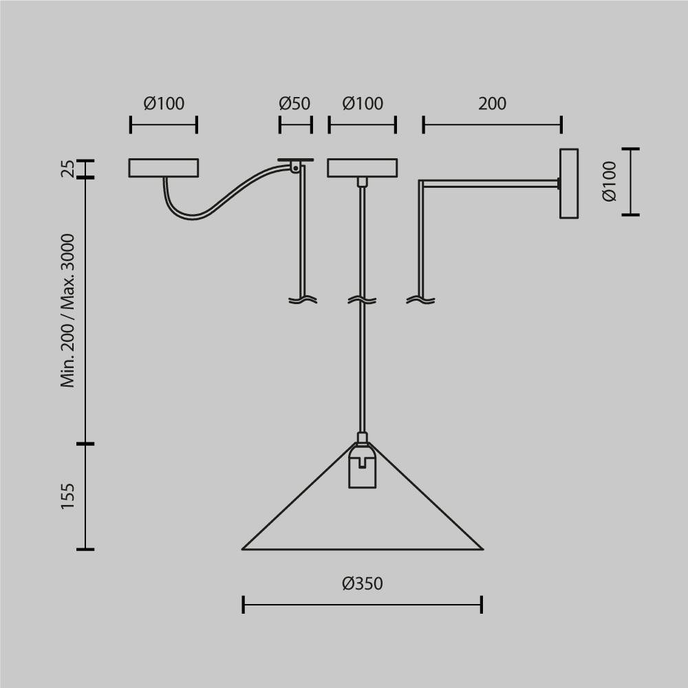 M MOD167PL-01W Závěsné svítidlo Basic E27 40W bílý kov - MAYTONI (obrázek 5)