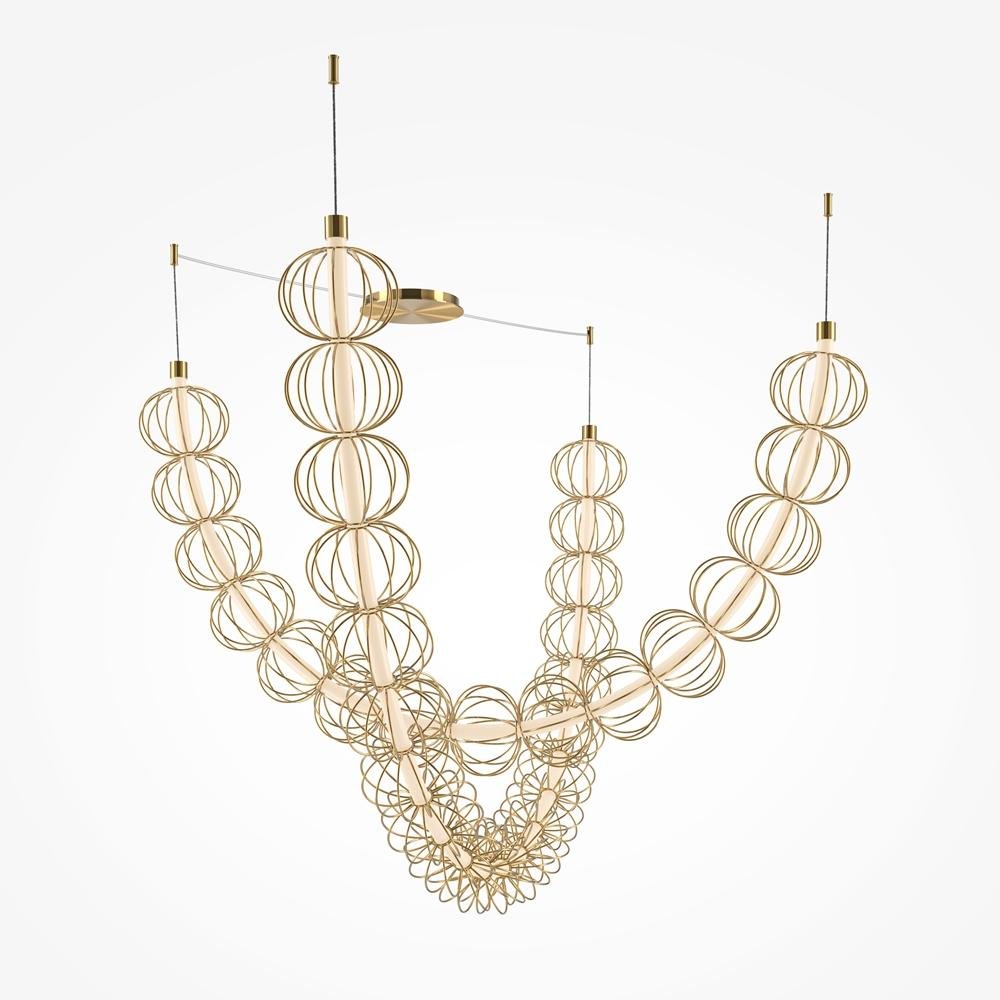 M MOD216PL-L55G3K Závěsné svítidlo Golden Cage 3000K 55W teplá bílá 6110lm zlatý kov - MAYTONI (obrázek 3)