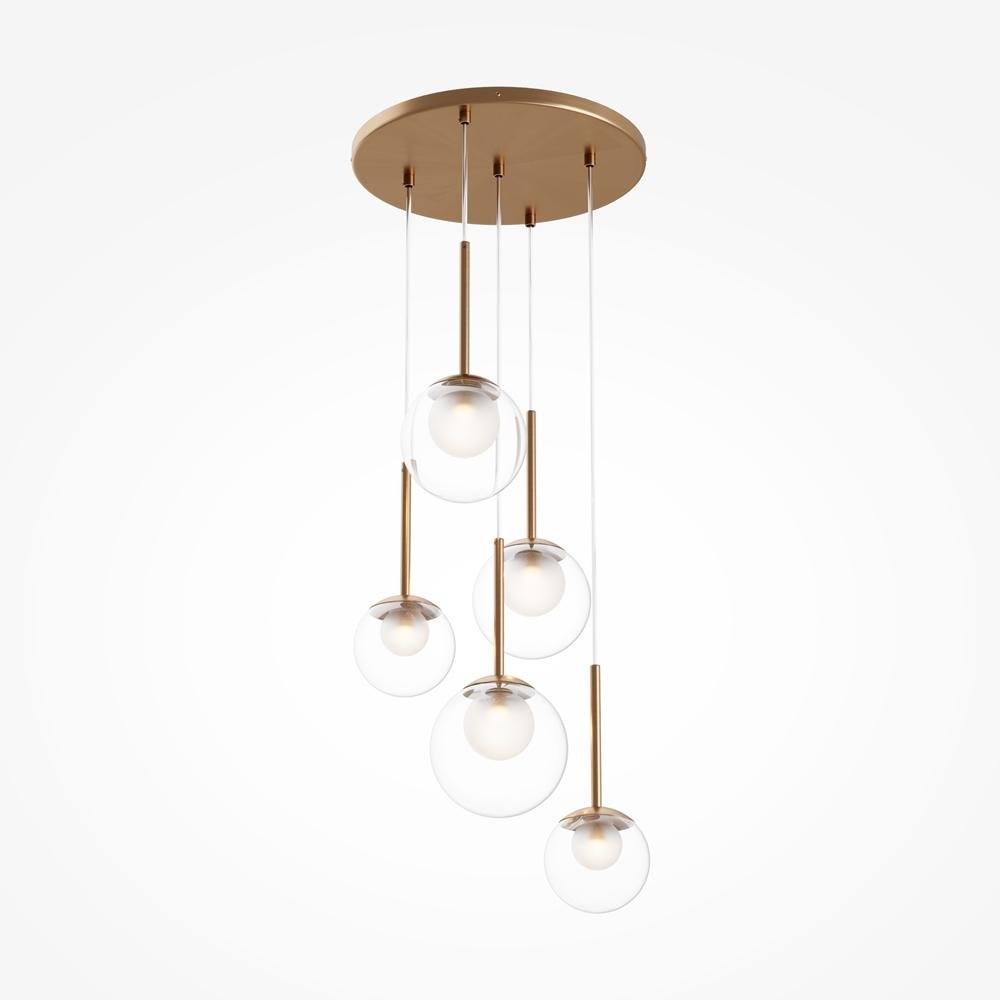 M MOD521PL-05G Závěsné svítidlo Basic form G9 5x20W zlatá kov sklo designové - MAYTONI