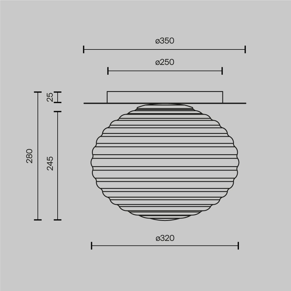 M MOD268CL-01B Stropní svítidlo Reels E27 60W černá kov průhledné sklo - MAYTONI (obrázek 4)