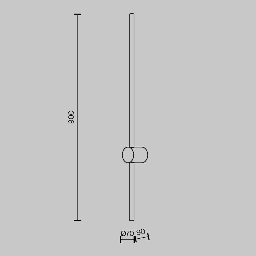 M MOD237WL-L11B3K Nástěnné svítidlo Light stick 3000K 11W teplá bílá 750lm černý hliník - MAYTONI (obrázek 3)