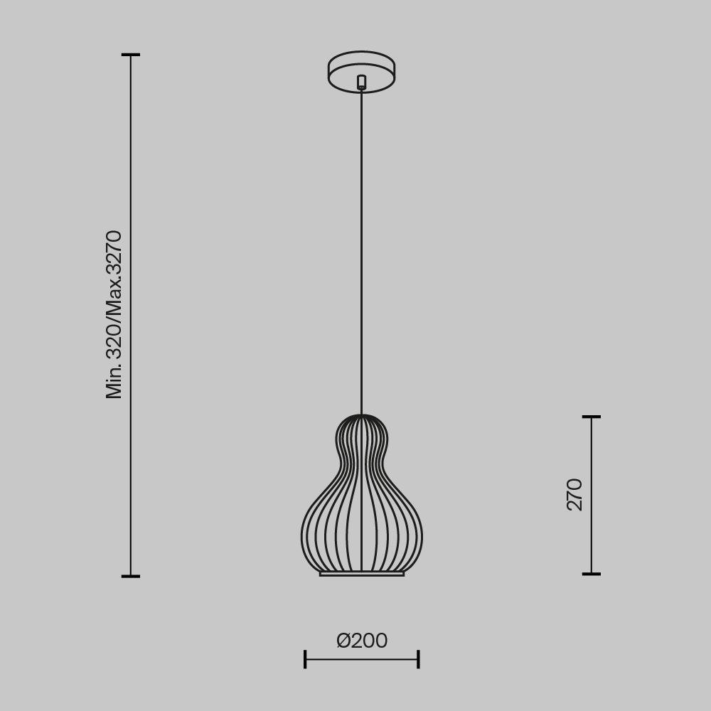 M MOD192PL-01W Závěsné svítidlo Roots E27 40W béžový kov skandinávský design - MAYTONI (obrázek 5)