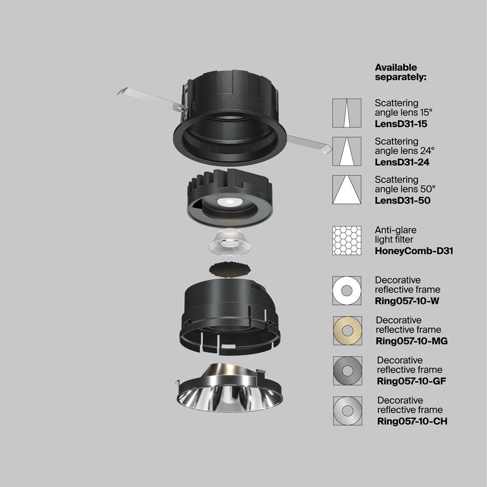 M DL057-10W3K-B Vestavné svítidlo Wise 10W IP 20 DL057-10W3K-B - MAYTONI (obrázek 10)