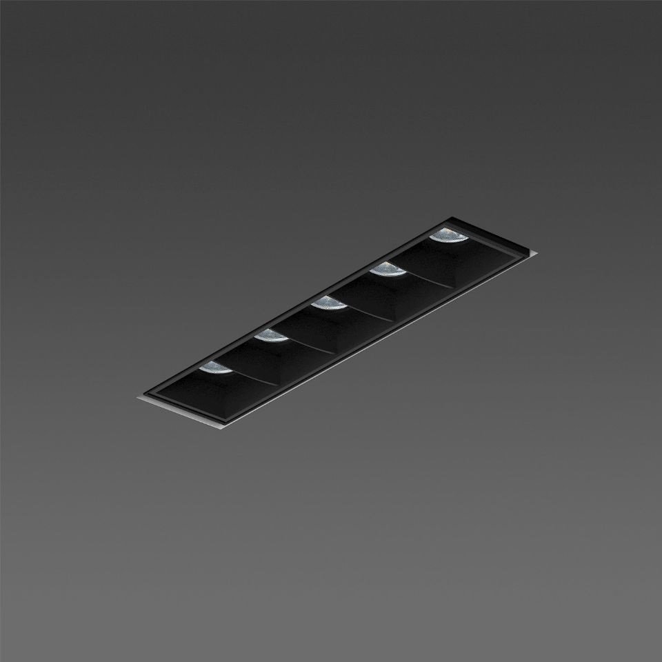 Levně BPM 10216.05.TR.RD.BK-BK.60.ST.9.30… Zápustné svítidlo LENT MODULAR TRIMLESS 143x43mm černé 60º 5x2W CRI90 3000K DALI - BPM