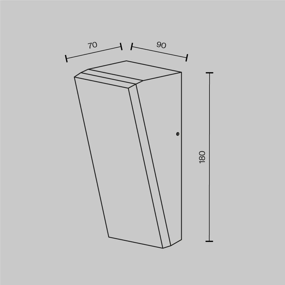M O436WL-L10GF3K1 Nástěnné svítidlo Brick 3000K 10W teplá bílá 1100lm černý hliník IP54 - MAYTONI (obrázek 5)
