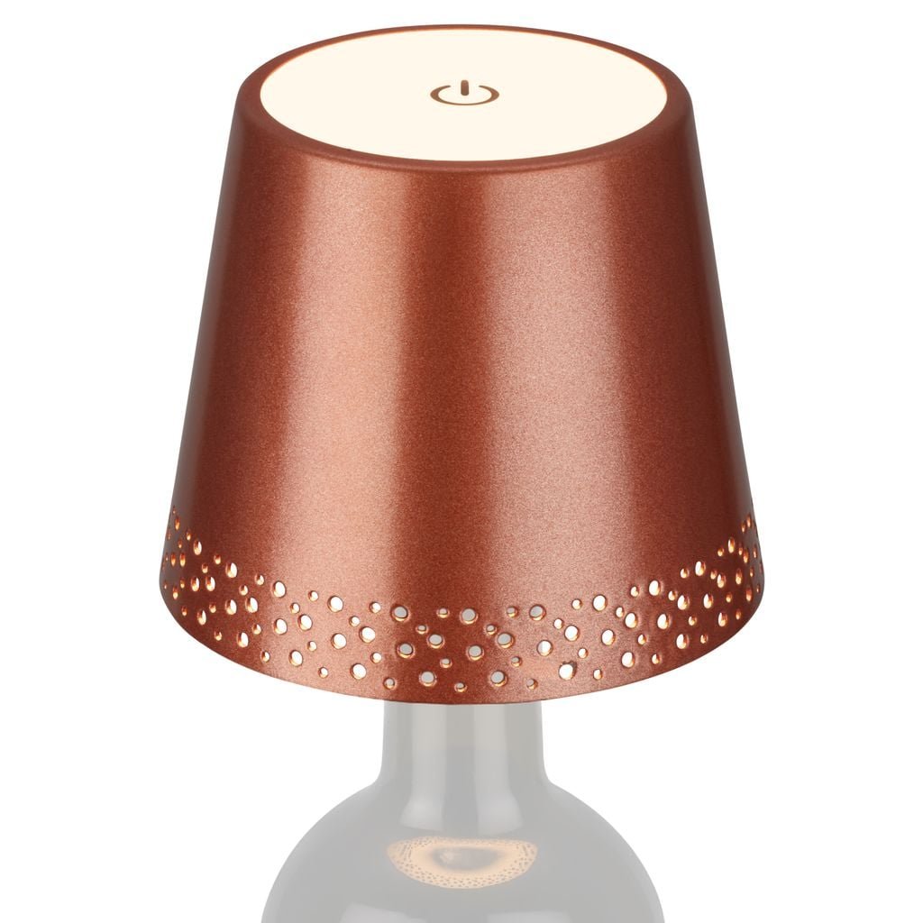 BRILO 7485013 Nabíjecí stolní lampa, 11 cm, 2,6W, 280lm, měď - BRILONER