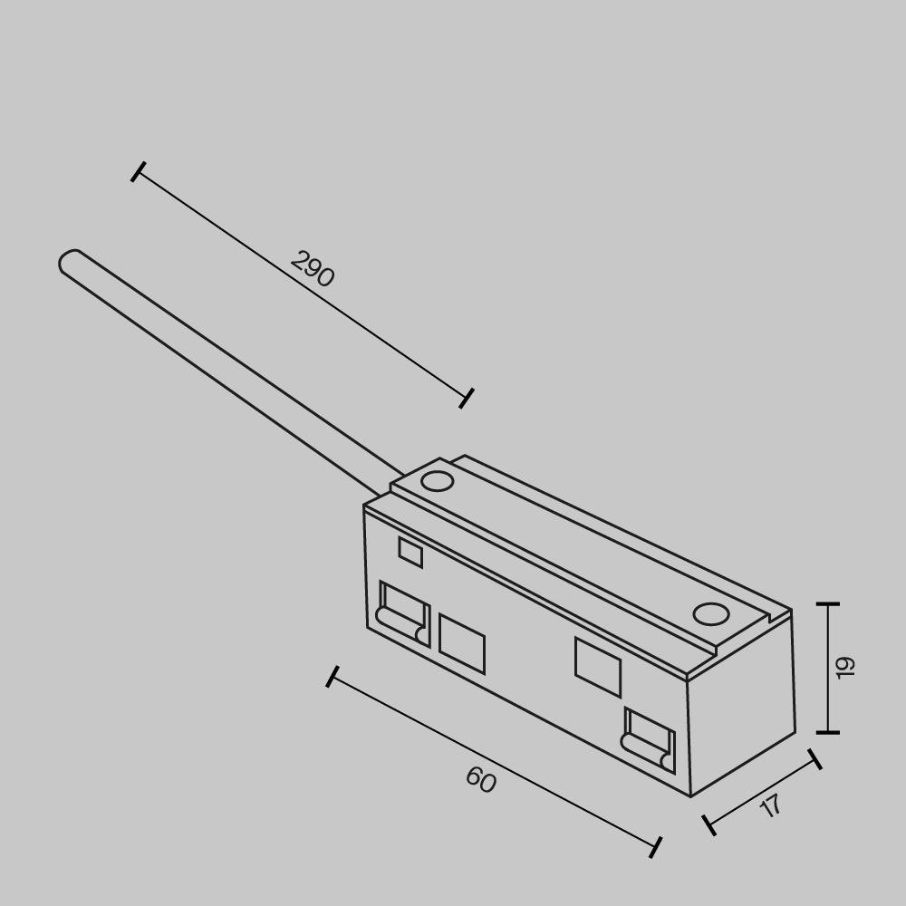 M TRA034B-42B-1 Napájecí zdroj pro kolejnicový systém 48V DC 350mm černý plast Exility - MAYTONI (obrázek 5)