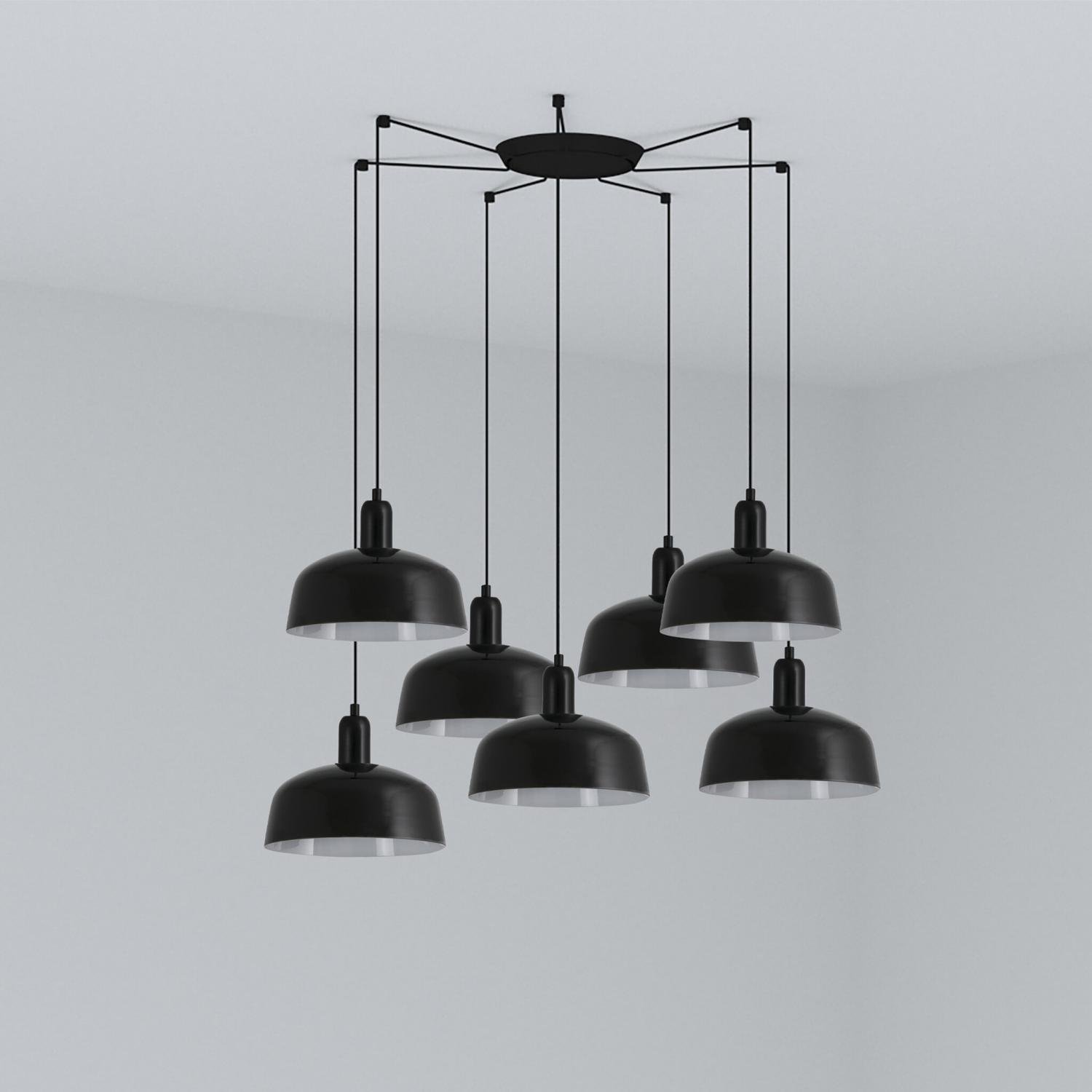 Levně FARO 20340-120-7L TATAWIN M závěsné svítidlo 7x žárovka, černá - FARO