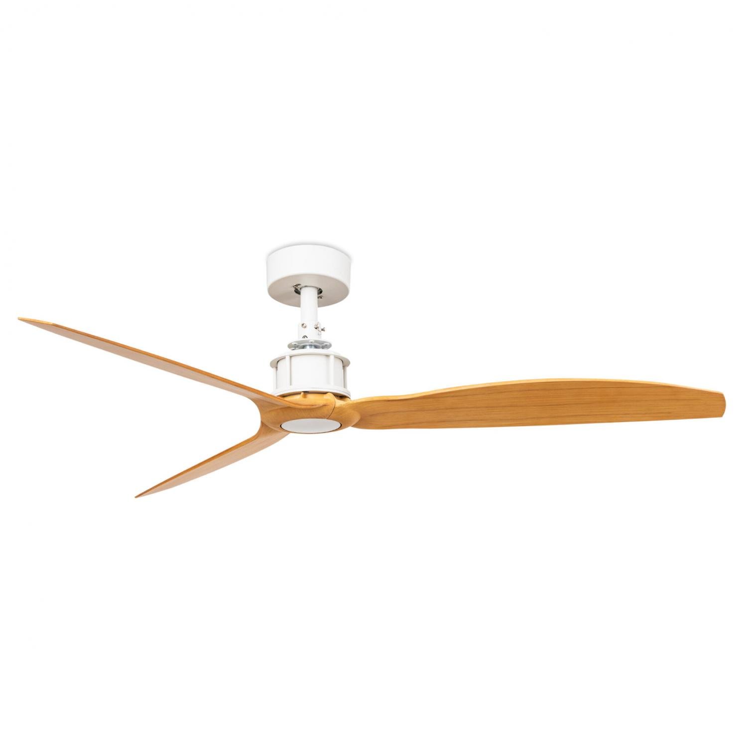 FARO 32110 JUST FAN M stropní ventilátor, bílá/světlé dřevo s DC motorem - FARO