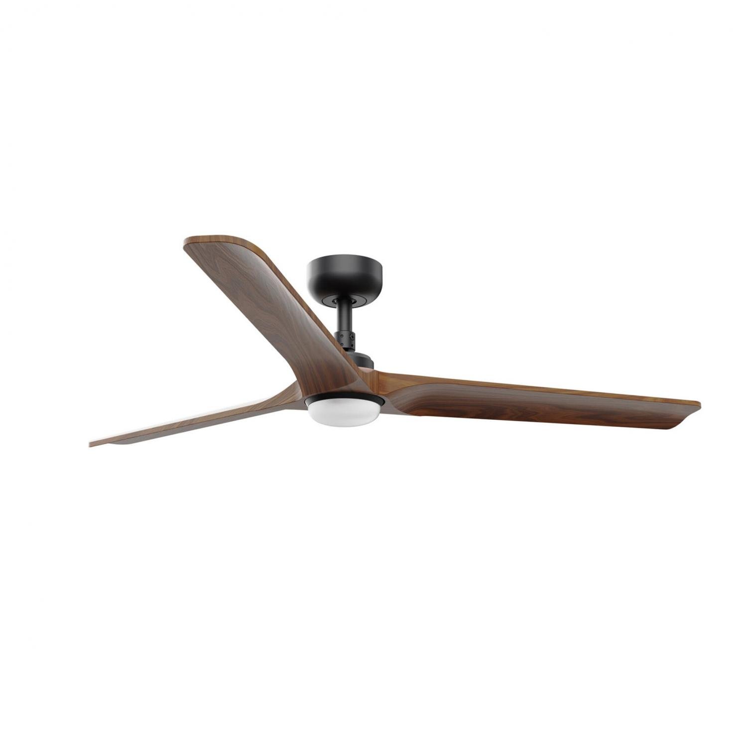 FARO 33809-1TW HEYWOOD L LED stropní ventilátor, černá/tmavé dřevo s DC motorem - FARO
