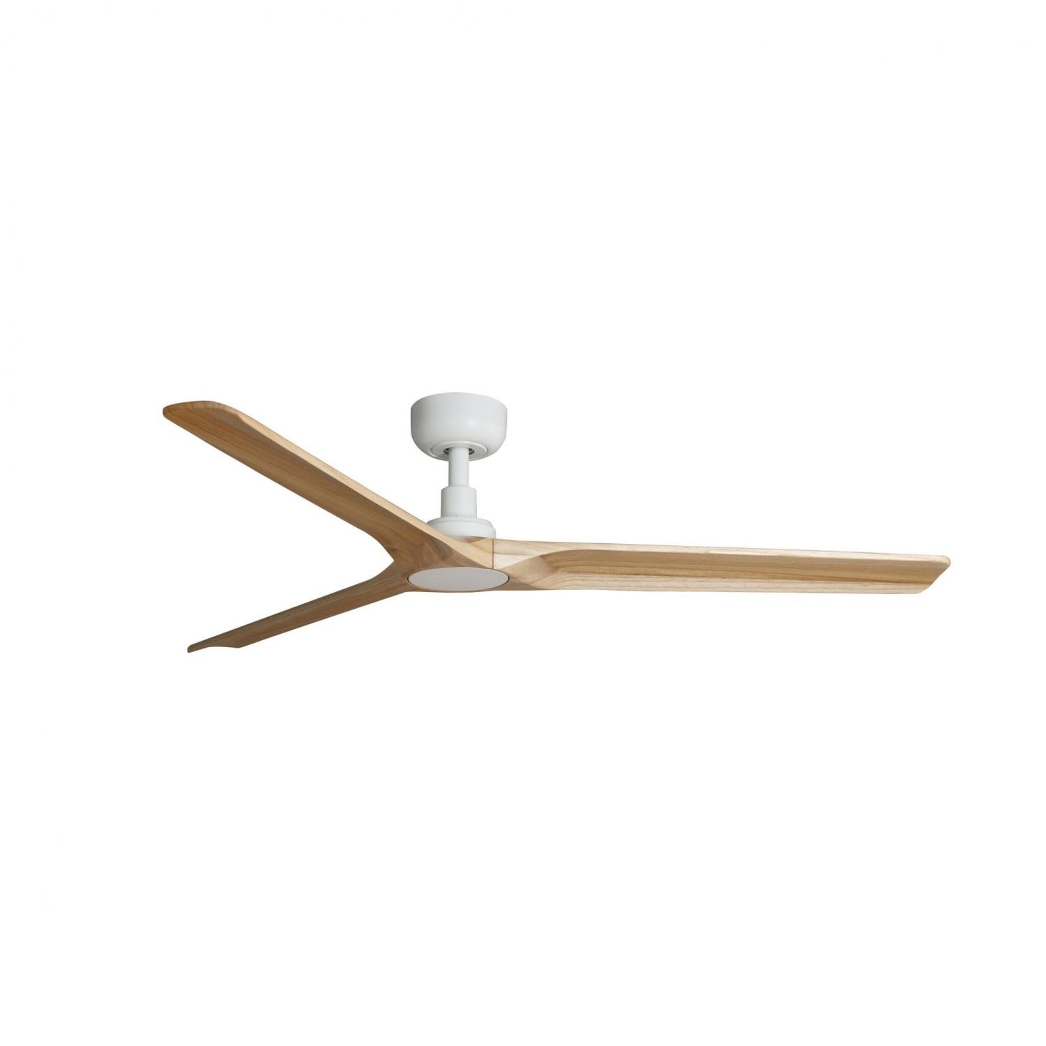 FARO 33810 HEYWOOD L stropní ventilátor, bílá/světlé dřevo s DC motorem - FARO