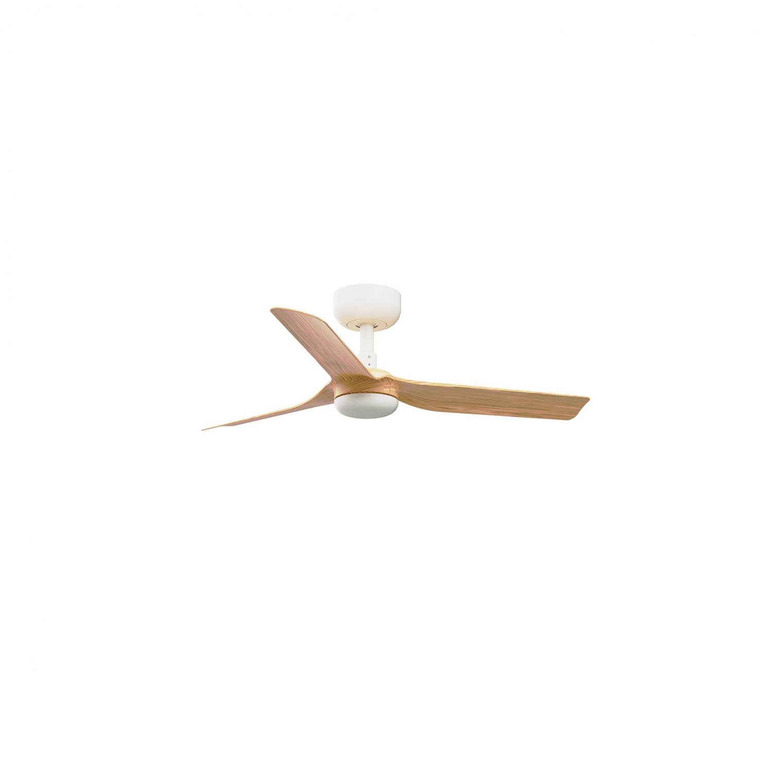 FARO 33821 MINI PUNT S stropní ventilátor, bílá/světlé dřevo s DC motorem - FARO