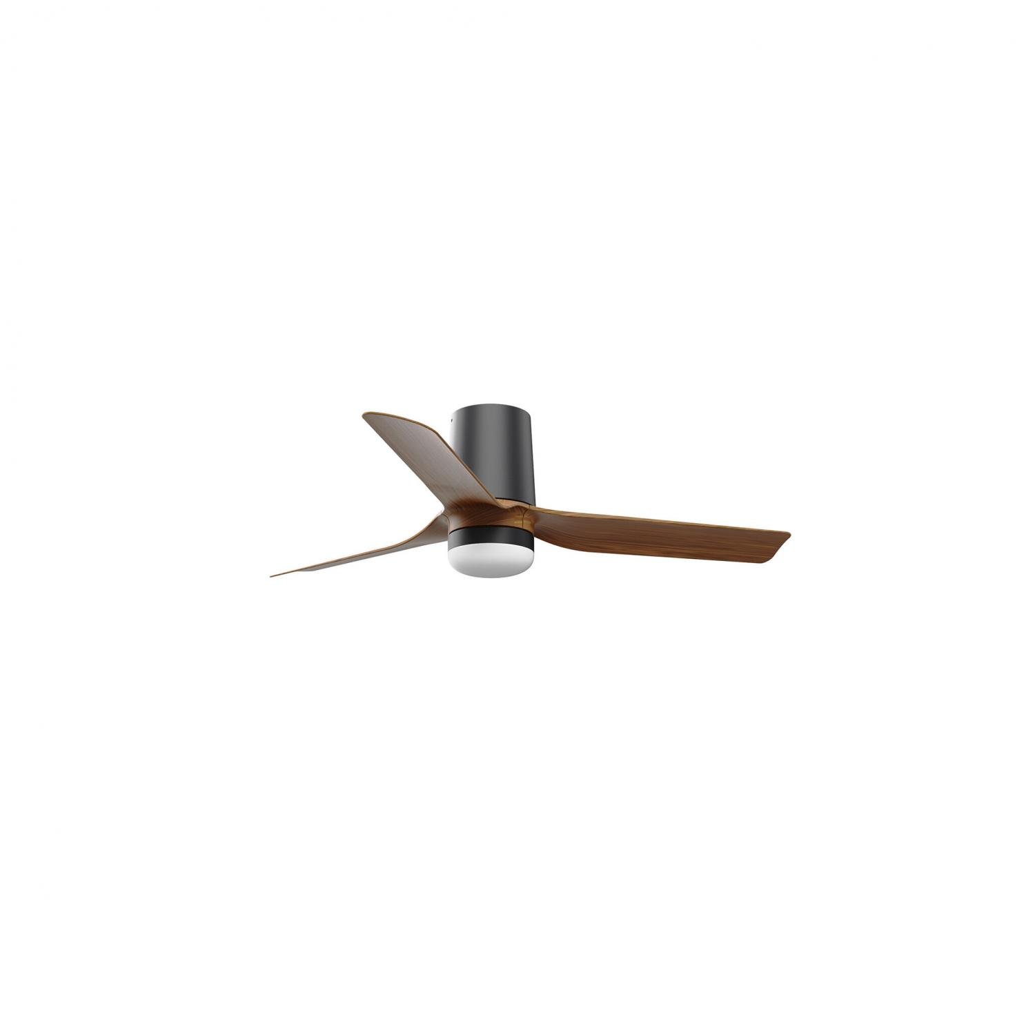 FARO 33835-1TW MINI PUNT TUB S LED stropní ventilátor, černá/tmavé dřevo s DC motorem - FARO