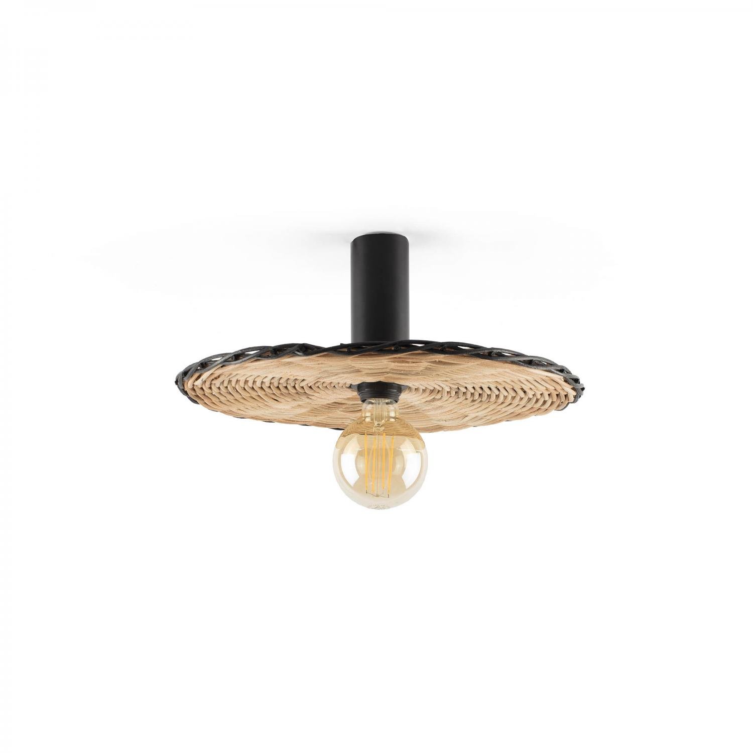 FARO 62174-78 COSTAS 400 H140 nástěnné a stropní svítidlo, černá/ratan - FARO (obrázek 5)