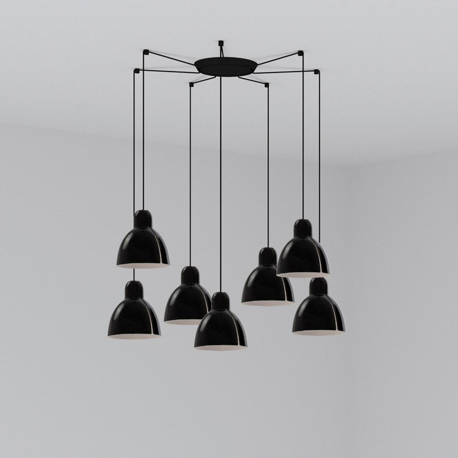 Levně FARO 64255-112-7L VENICE závěsné svítidlo 7x žárovka, černá - FARO