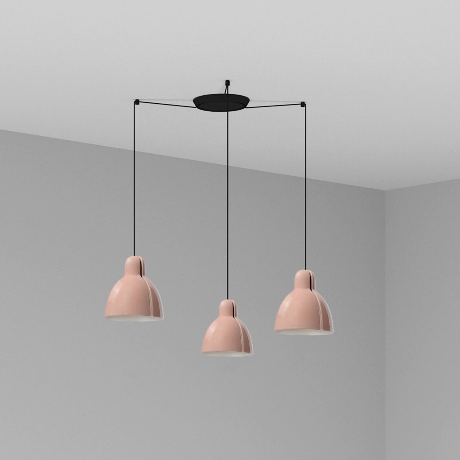 Levně FARO 64255-126-3L VENICE 200 závěsné svítidlo 3x žárovka, růžová - FARO