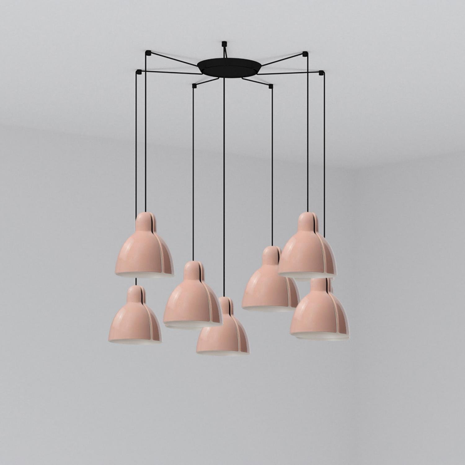 Levně FARO 64255-126-7L VENICE 200 závěsné svítidlo 7x žárovka, růžová - FARO