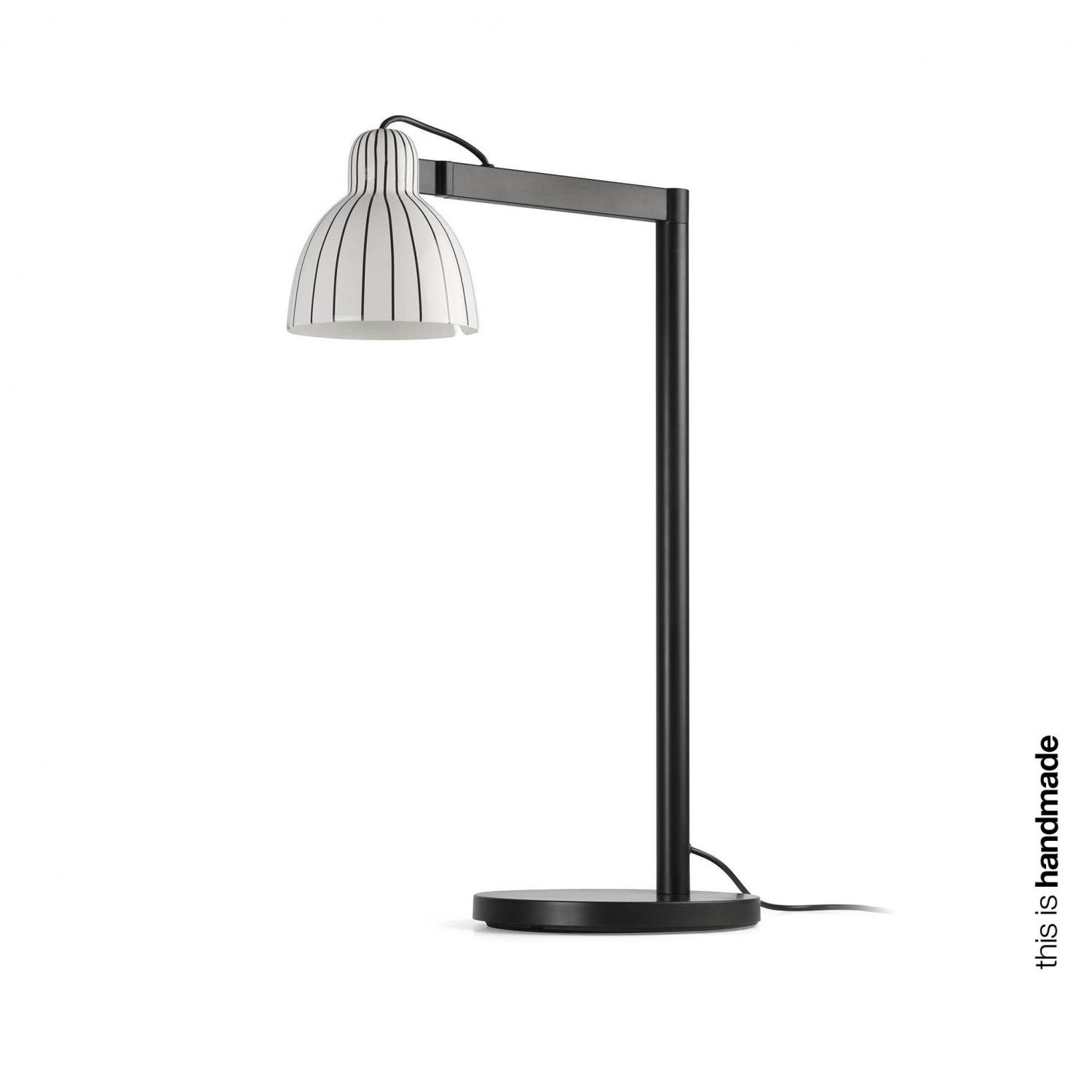 Levně FARO 64276-114 VENICE stolní lampa, bílá s proužky - FARO