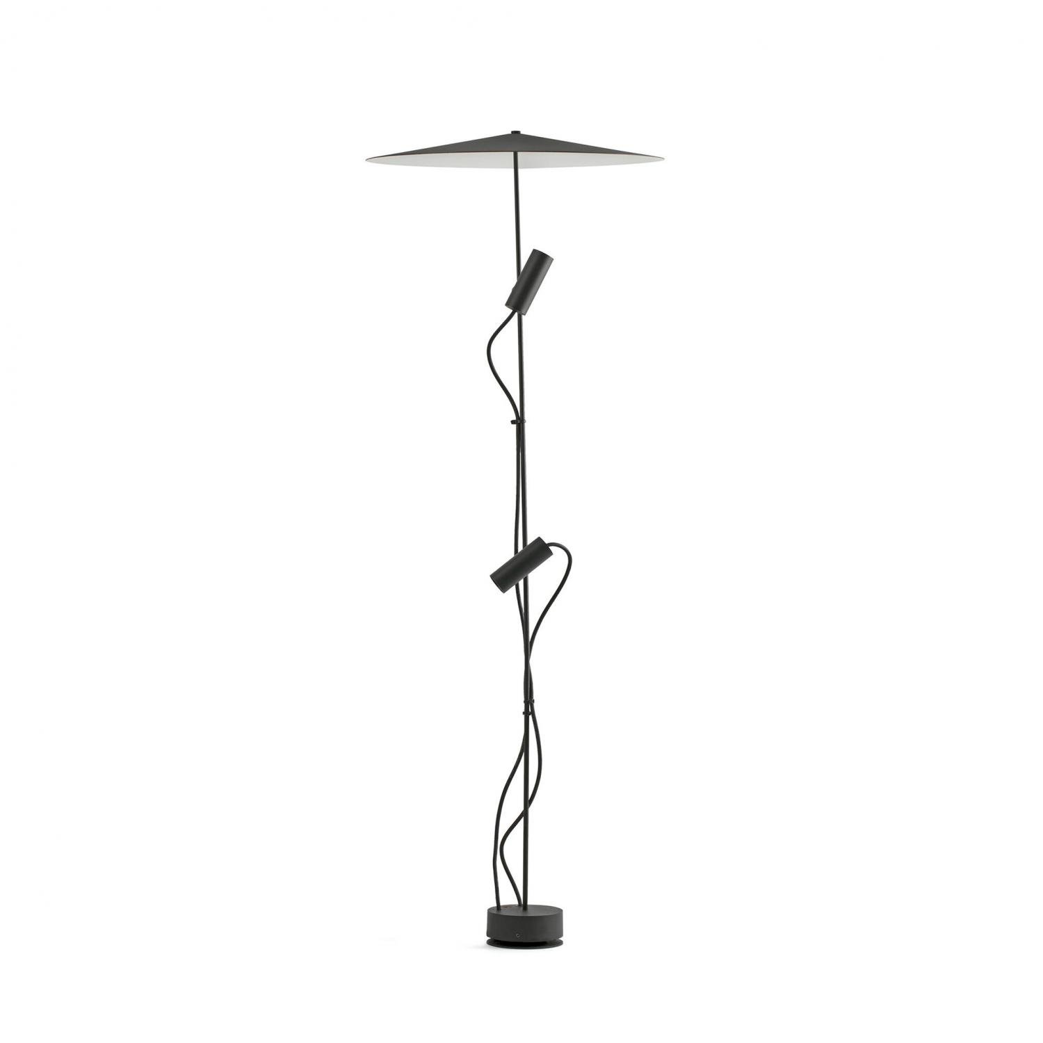 FARO 75705-233P CLAP 1266 stojací lampa, černá 2x6W 3000K 38st. se stínítkem - FARO