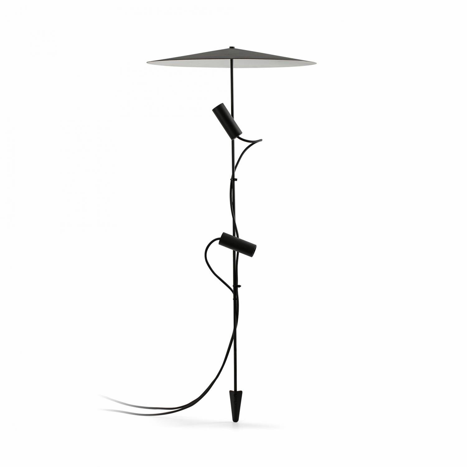 Levně FARO 75709-233PDR CLAP 1030 lampa se zápichem, černá 2x6W 3000K 38st. se stínítkem - FARO