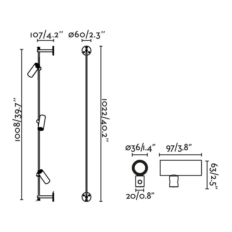 FARO 75712-233 CLAP lineární nástěnné a stropní svítidlo, černá 3x6W 3000K 38st. - FARO (obrázek 5)