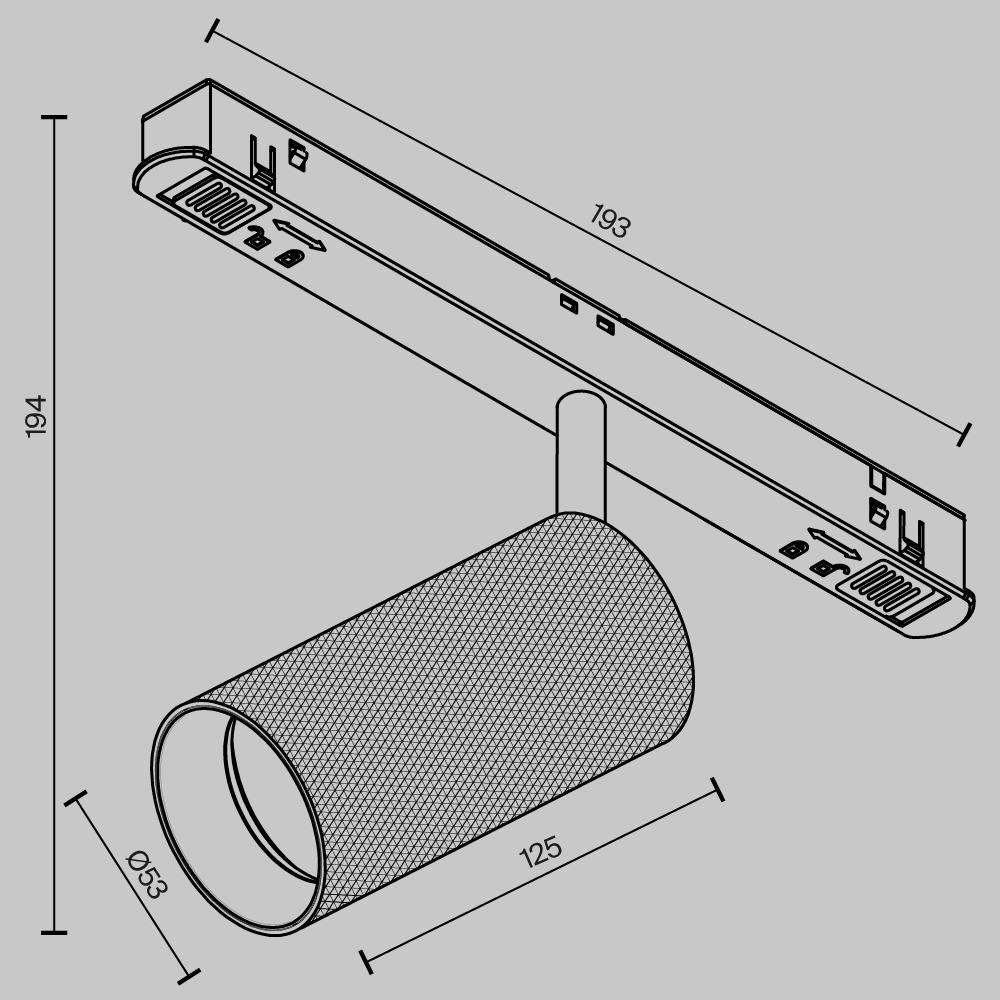 M TR097-2-12W4K-M-BMG Svítidlo pro kolejnicový systém Artisan 4000K 12W studená bílá černá/zlatá hliník magnetický systém Exility - MAYTONI (obrázek 10)