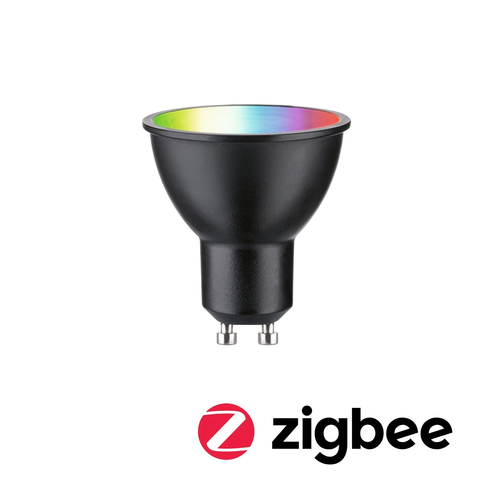 P 29148 Standard 230V Smart Home Zigbee 3.0 LED reflektor GU10 4,8W RGBW+ stmívatelné černá mat - PAULMANN