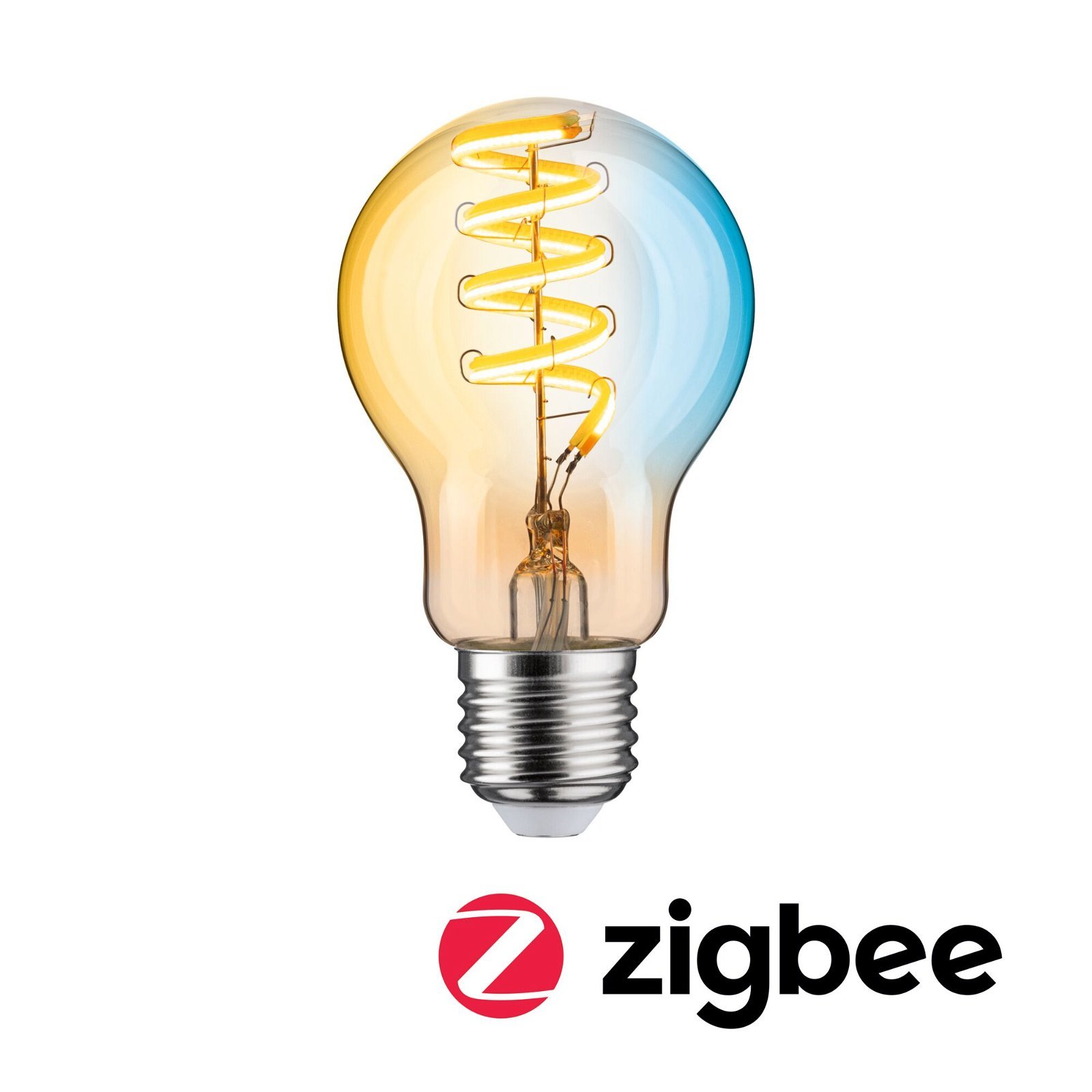 P 29155 Filament 230V Smart Home Zigbee 3.0 LED žárovka E27 7,5W měnitelná bílá stmívatelné zlatá - PAULMANN