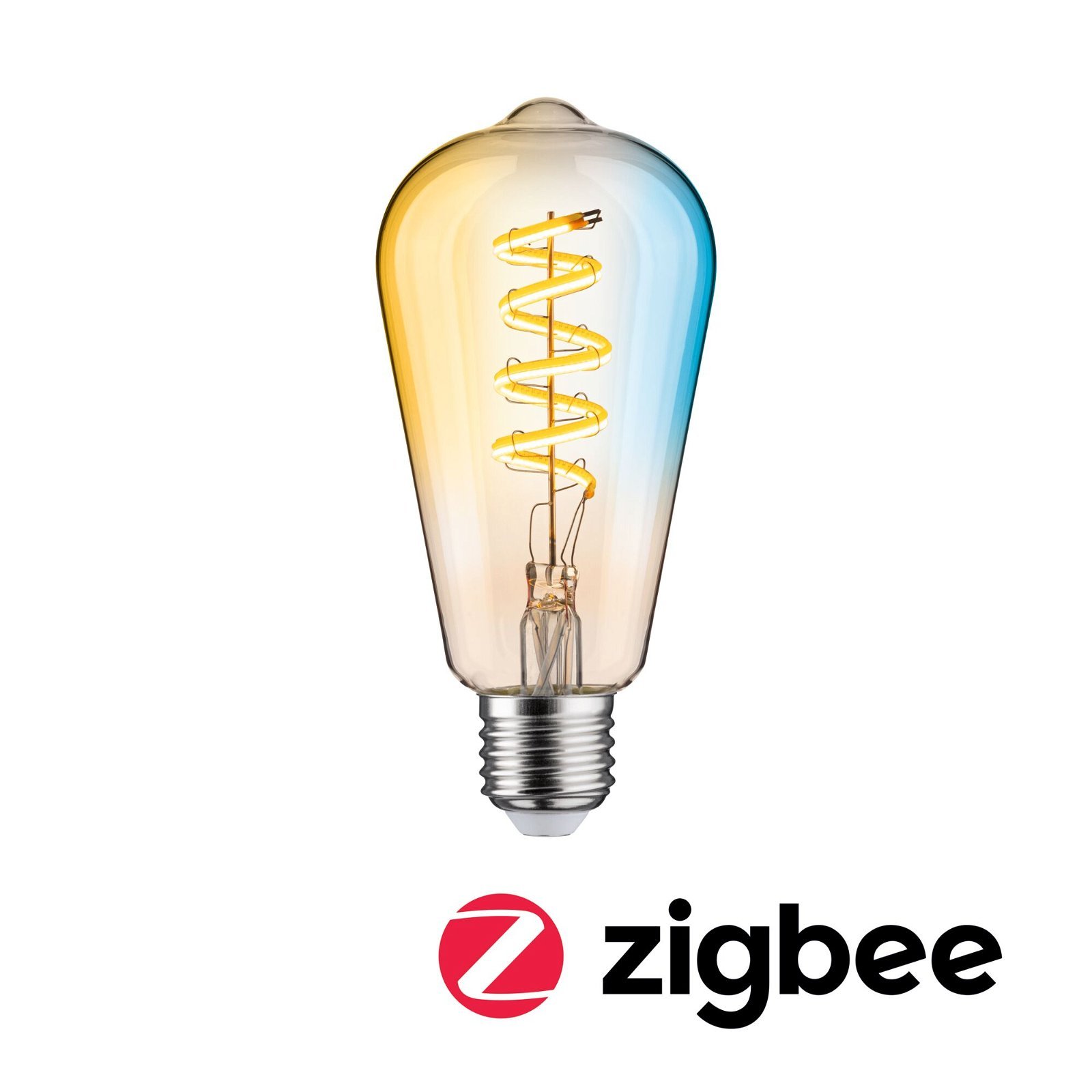 P 29157 Filament 230V Smart Home Zigbee 3.0 LED žárovka ST64 E27 7,5W měnitelná bílá stmívatelné zlatá - PAULMANN