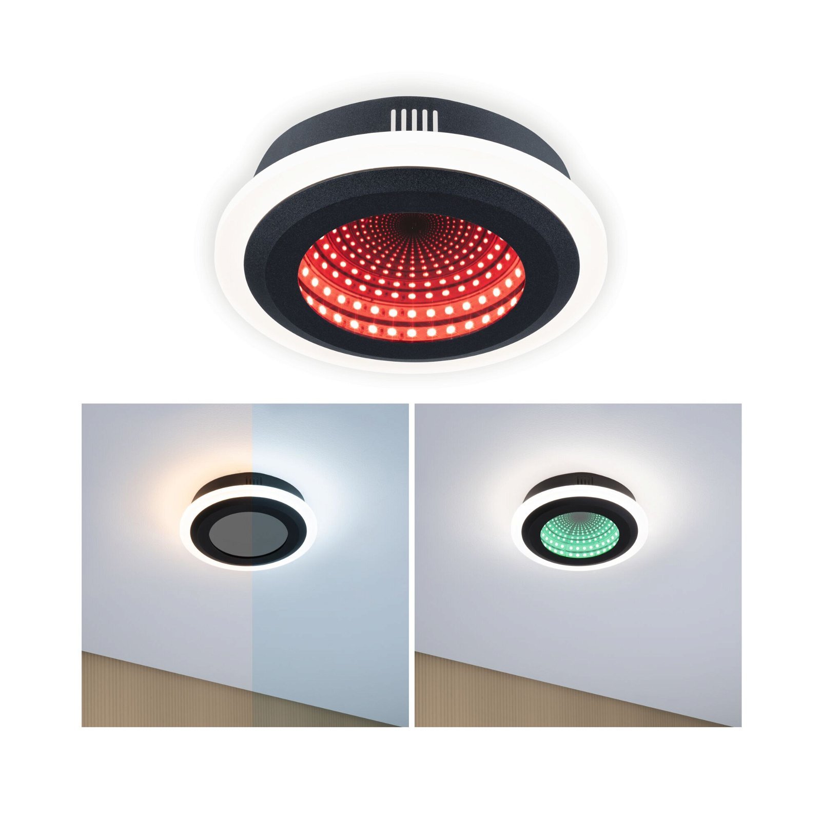 P 71037 LED stropní svítidlo Spaceglow RGB+ 230V 14W černá mat - PAULMANN